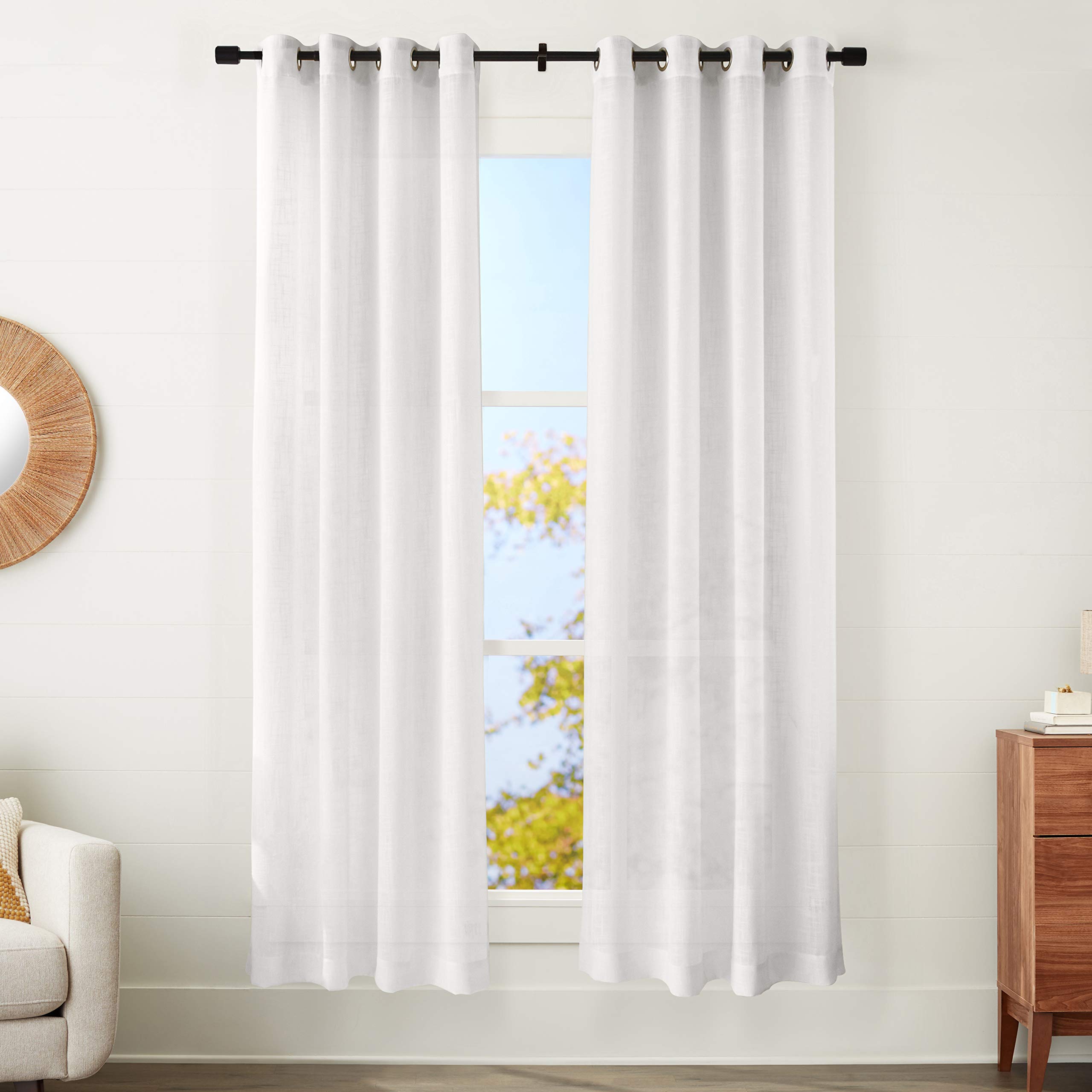 Amazon Basics Sheer 50x95 tenda con occhielli bianco 2 pezzi velata