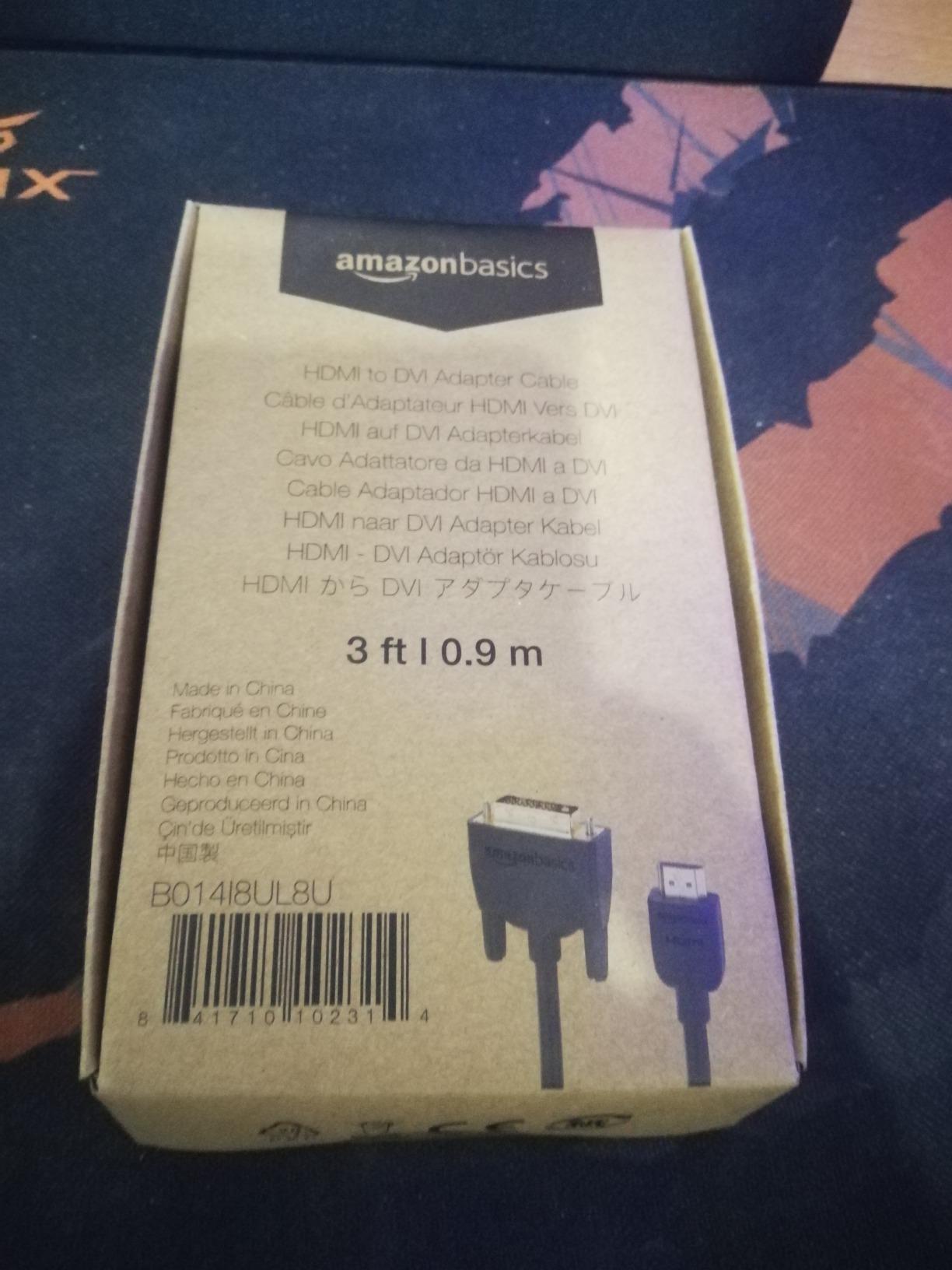 Amazon Basics cavo adattatore HDMI-DVI 0,9 m nero placcato oro