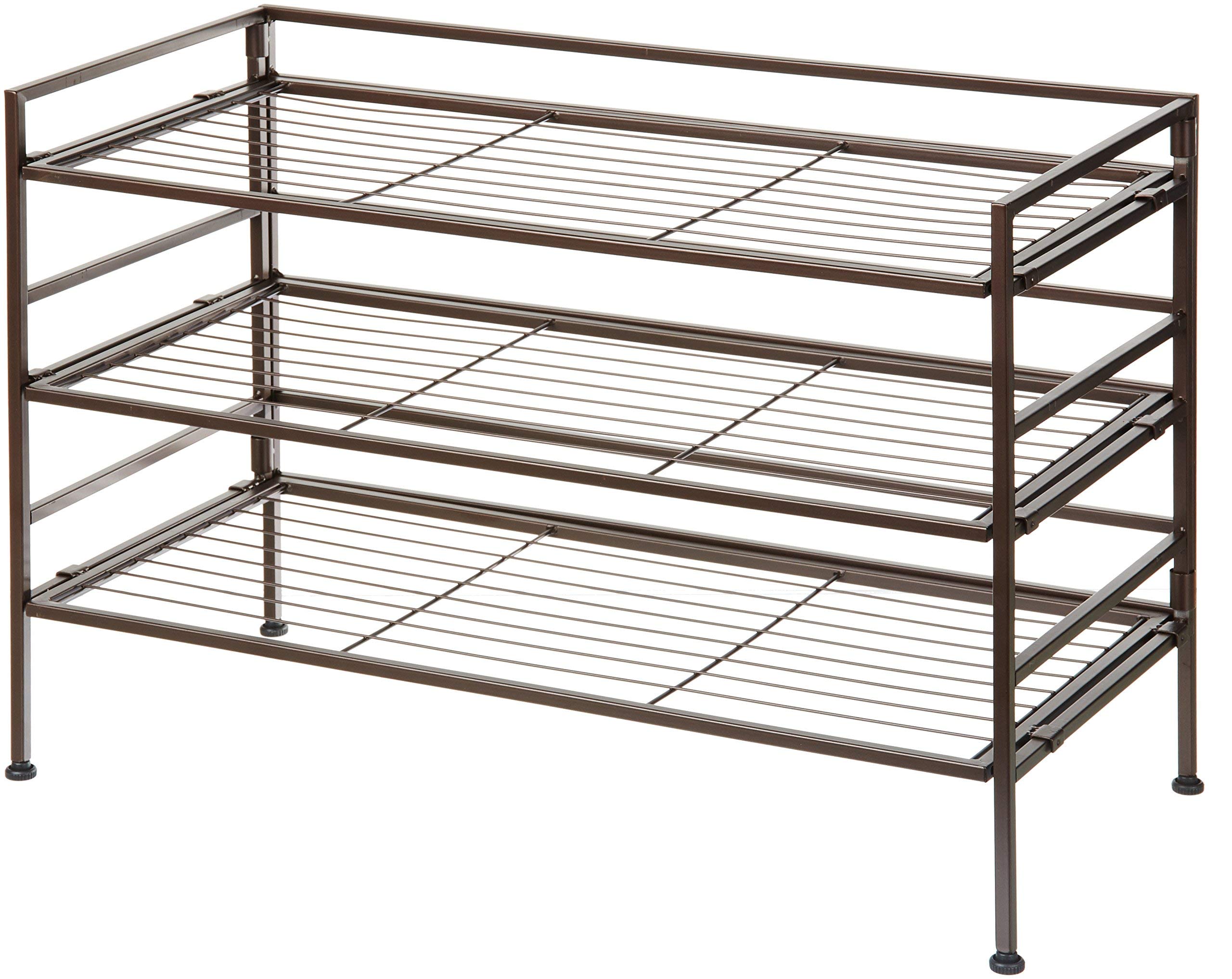 Amazon Basics Scarpiera 3 Ripiani 9 Paia Marrone 68x32x47,5 cm