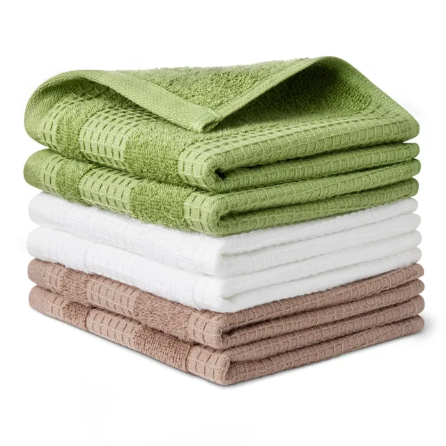 Amazon Basics Strofinacci Cucina Cotone Bio 6 Pezzi Nido d'Ape