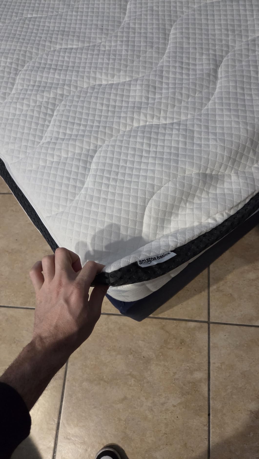 Amazon Basics Topper Memory Gel 90x200x7cm Singolo Bianco