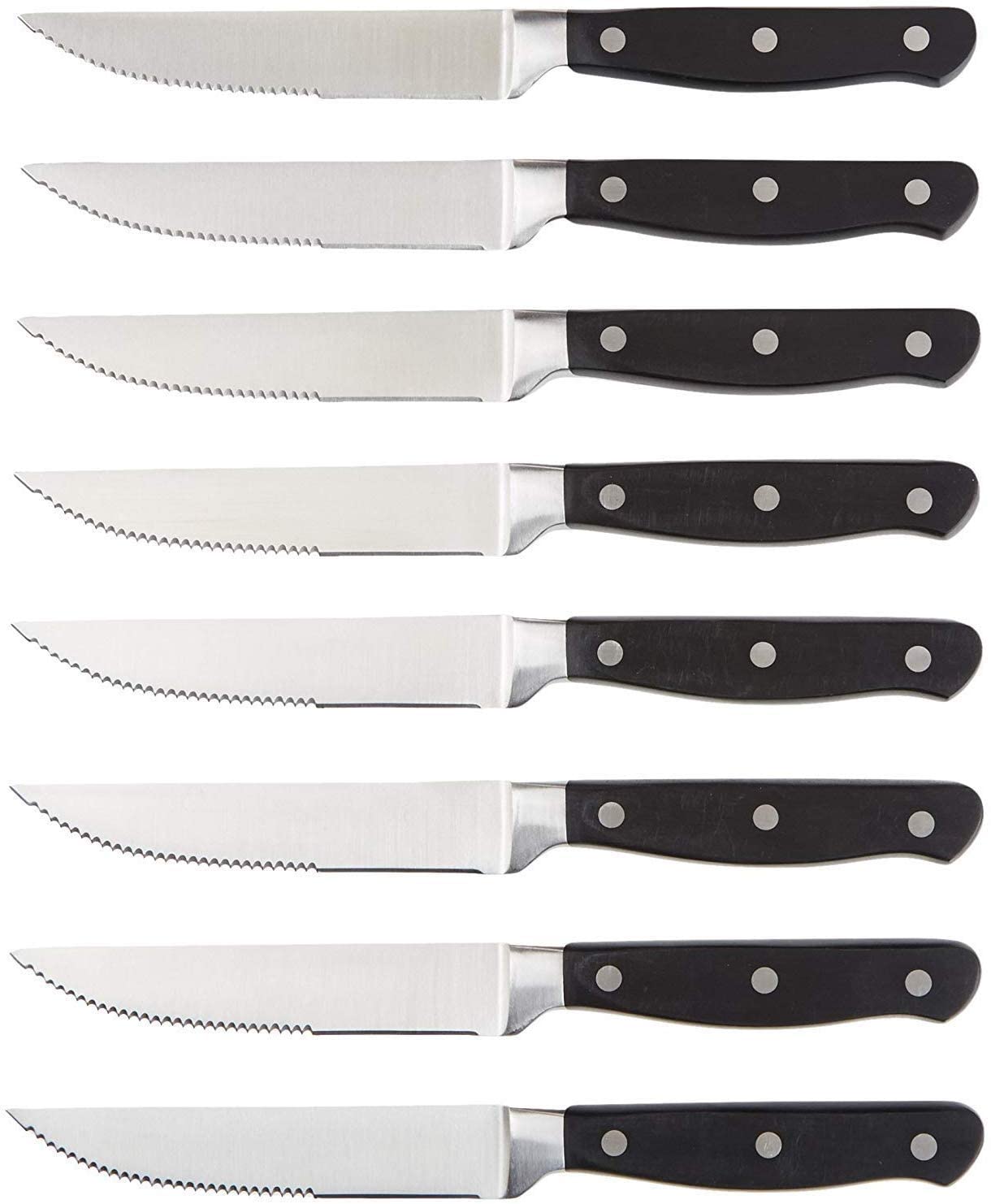 AmazonBasics Set Coltelli da Carne 8 Pezzi Acciaio