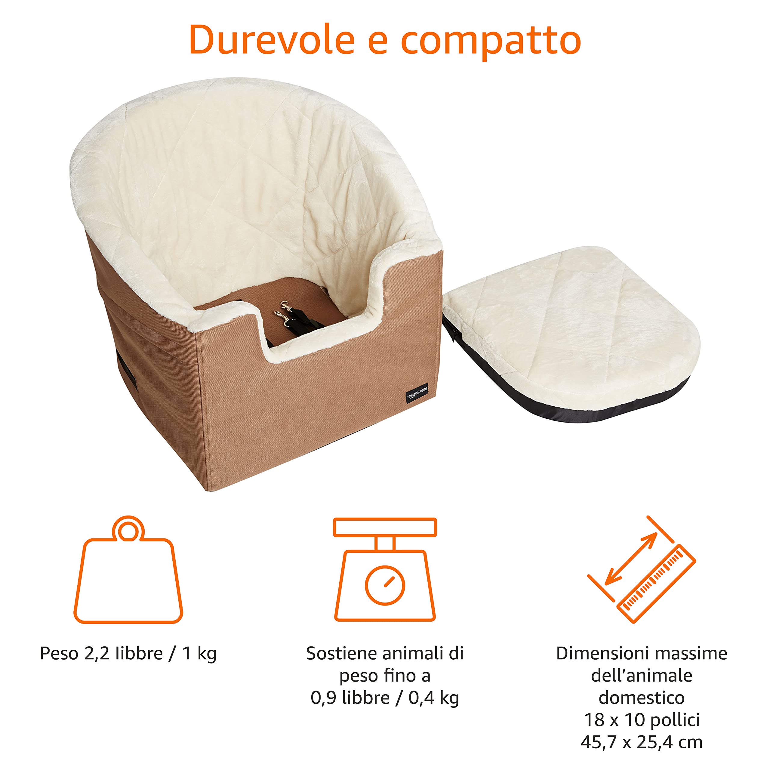 Amazon Basics Seggiolino Auto per Cani beige piccolo