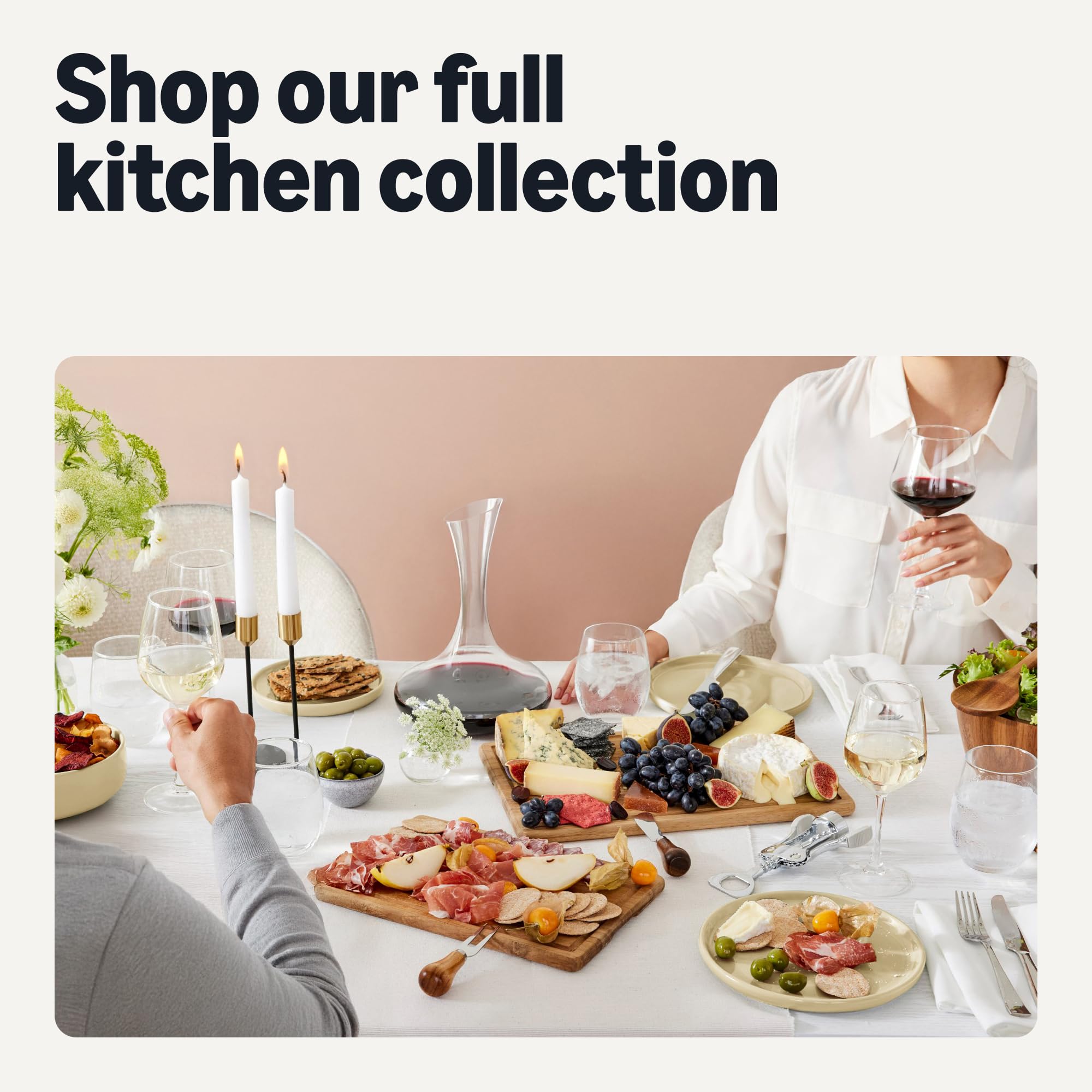 Amazon Basics Piatti antipasto gres 17 cm set 4 avorio