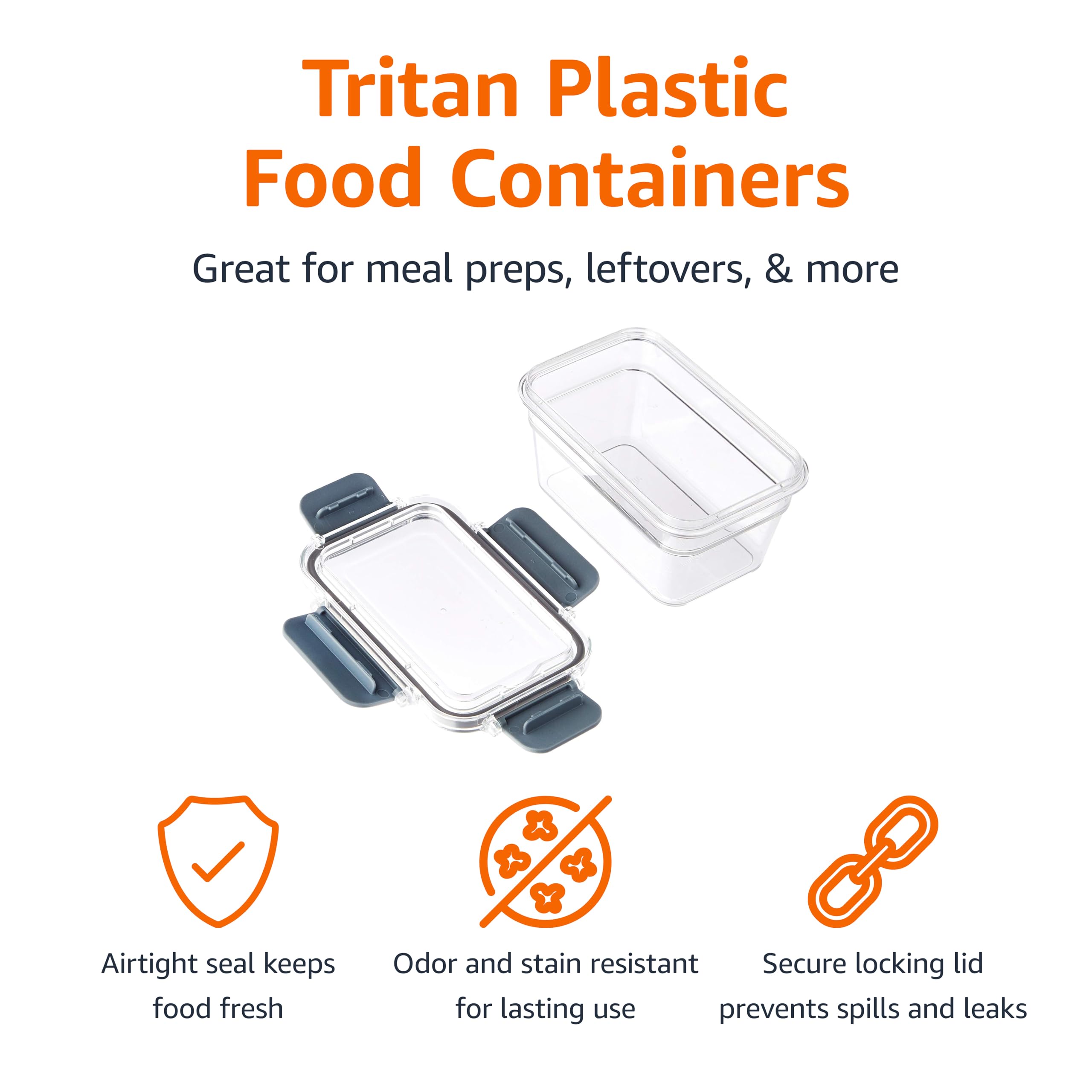 AmazonBasics Contenitori alimenti Tritan 22 pezzi ermetici