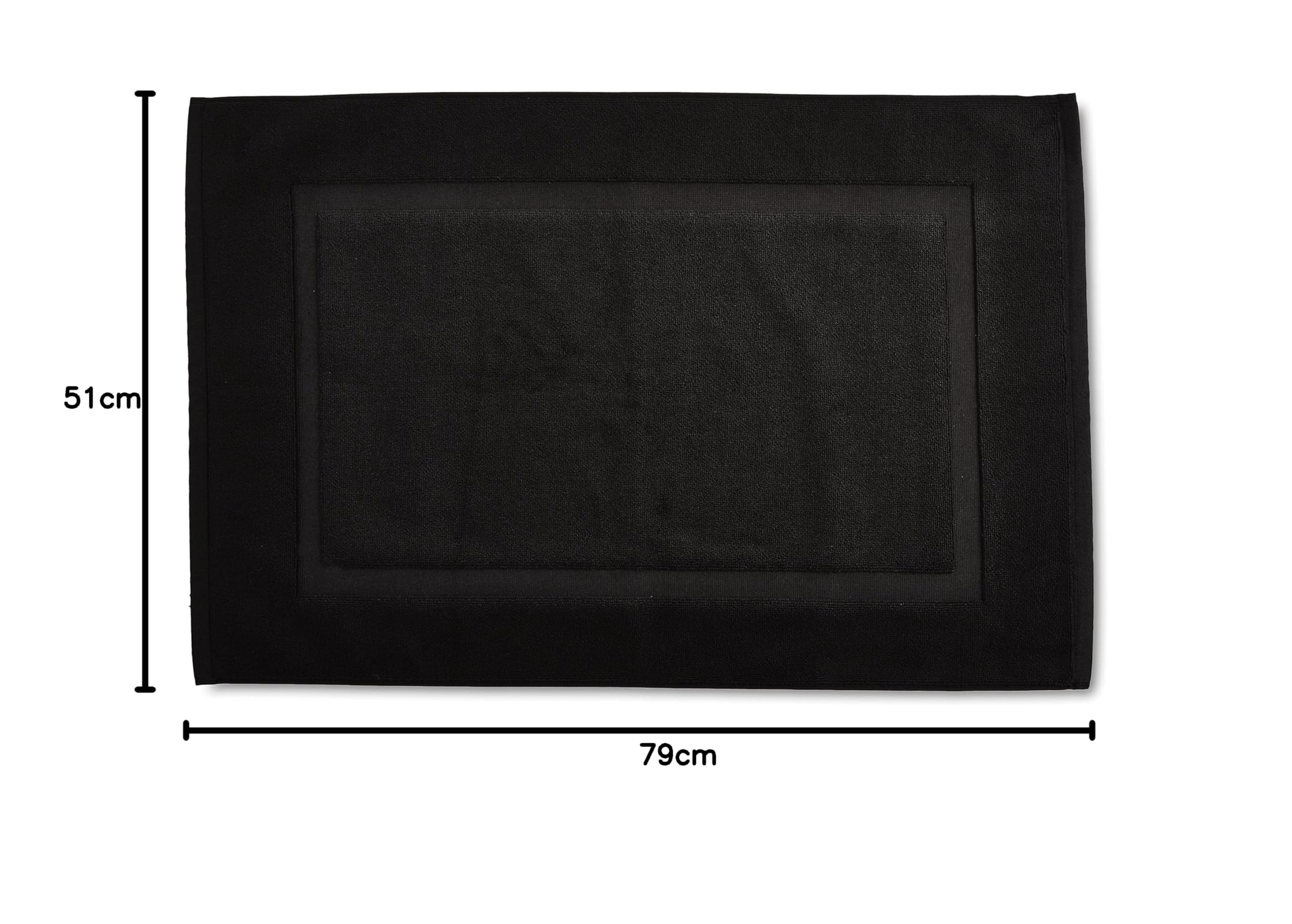 AmazonBasics Tappetino Bagno 51x79 cm Nero in Cotone