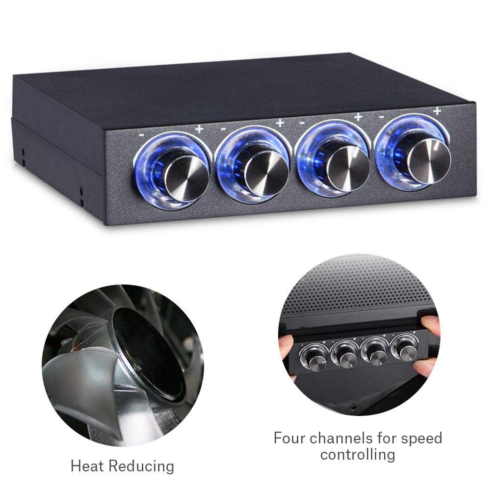 Elprico Controller Ventole PC 4 Canali LED Blu