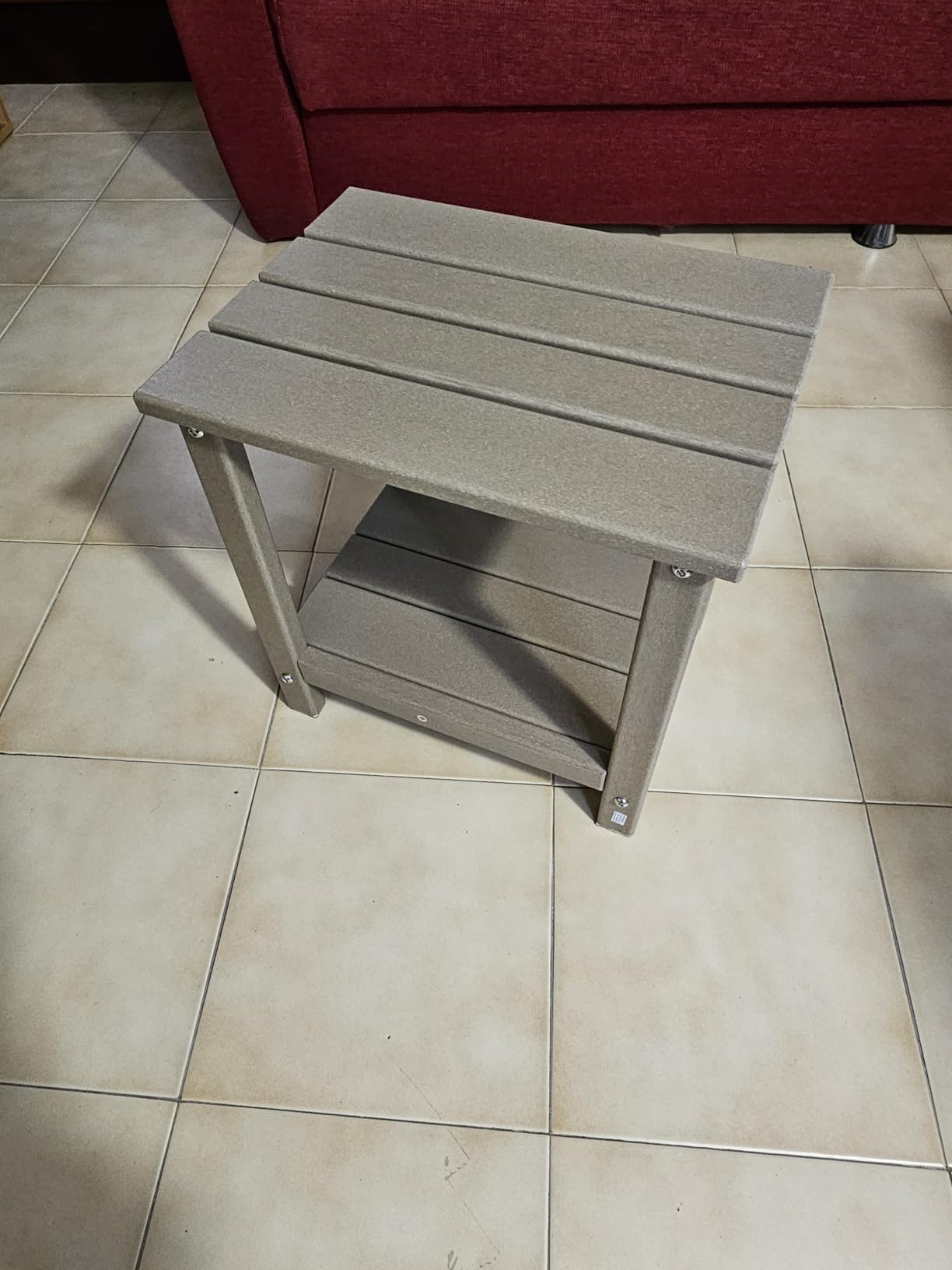 Amazon Basics Tavolino da Esterno Grigio 42x32x42 cm Acciaio
