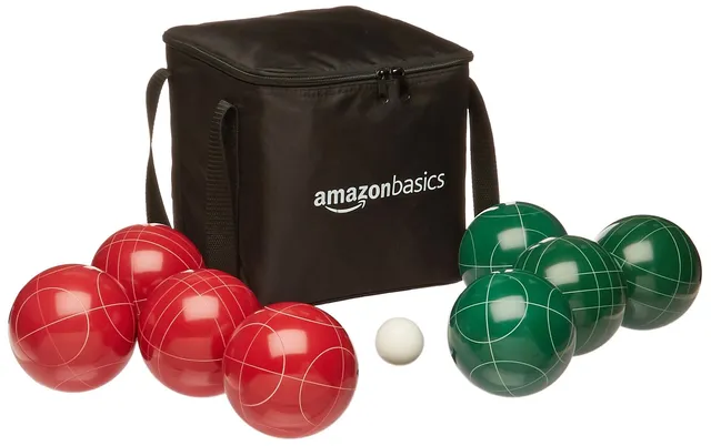 AmazonBasics Set Bocce 100 mm 8+1 con Custodia Adulti