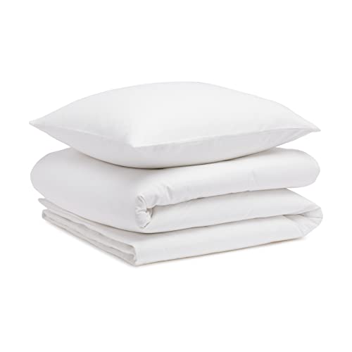 Amazon Basics Set Copripiumino Flanella Bianco 135x200 cm