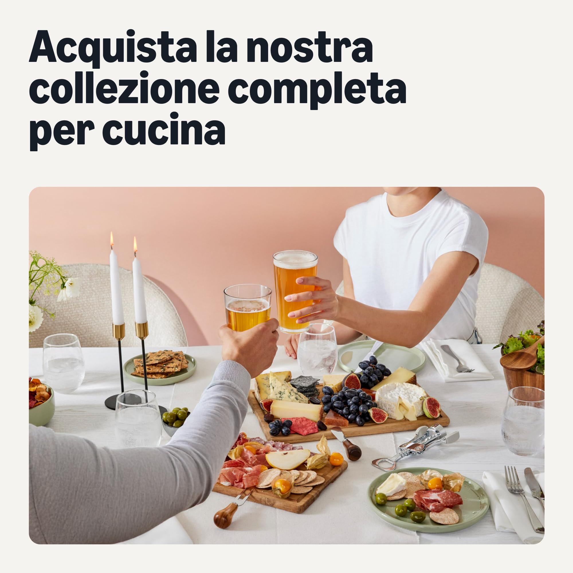 Amazon Basics bicchieri pinta vetro 473ml set 6 pezzi spesso