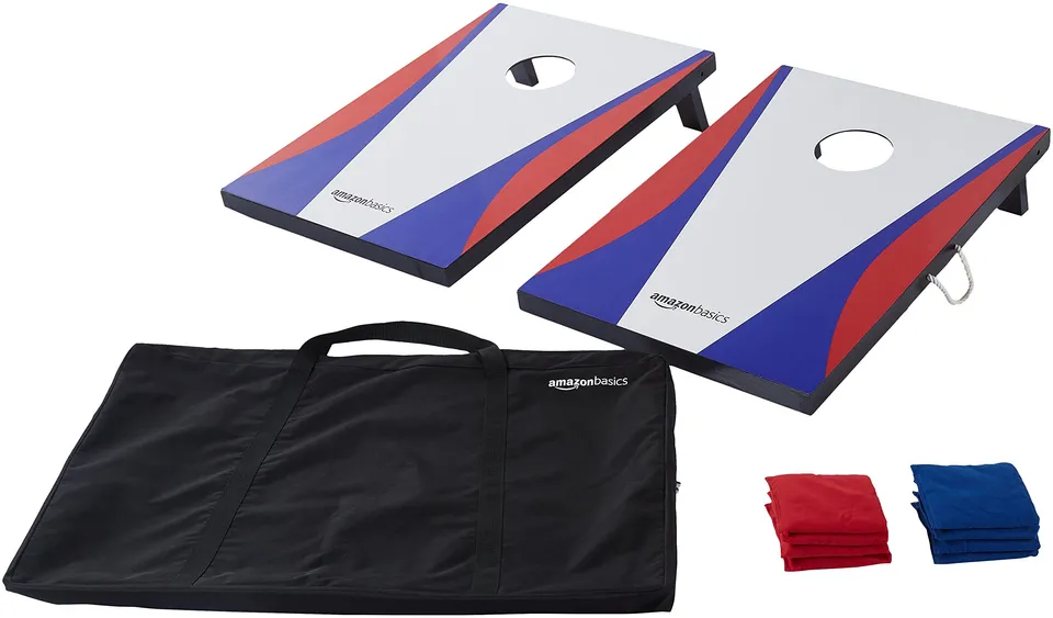 AmazonBasics Set Cornhole Portatile in Legno 8 Sacchetti