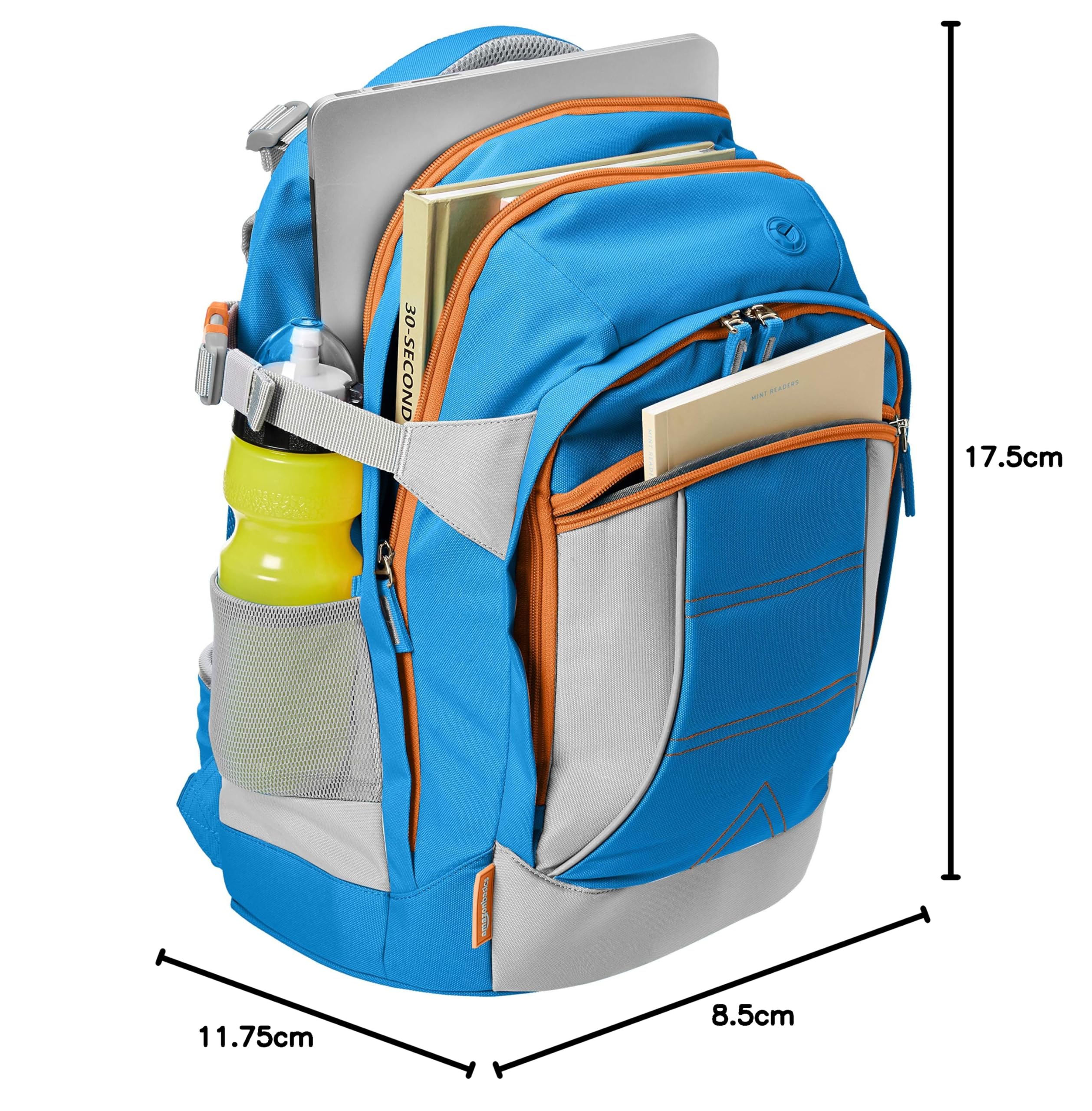 AmazonBasics Zaino Ergonomico Blu 30 Litri Impermeabile