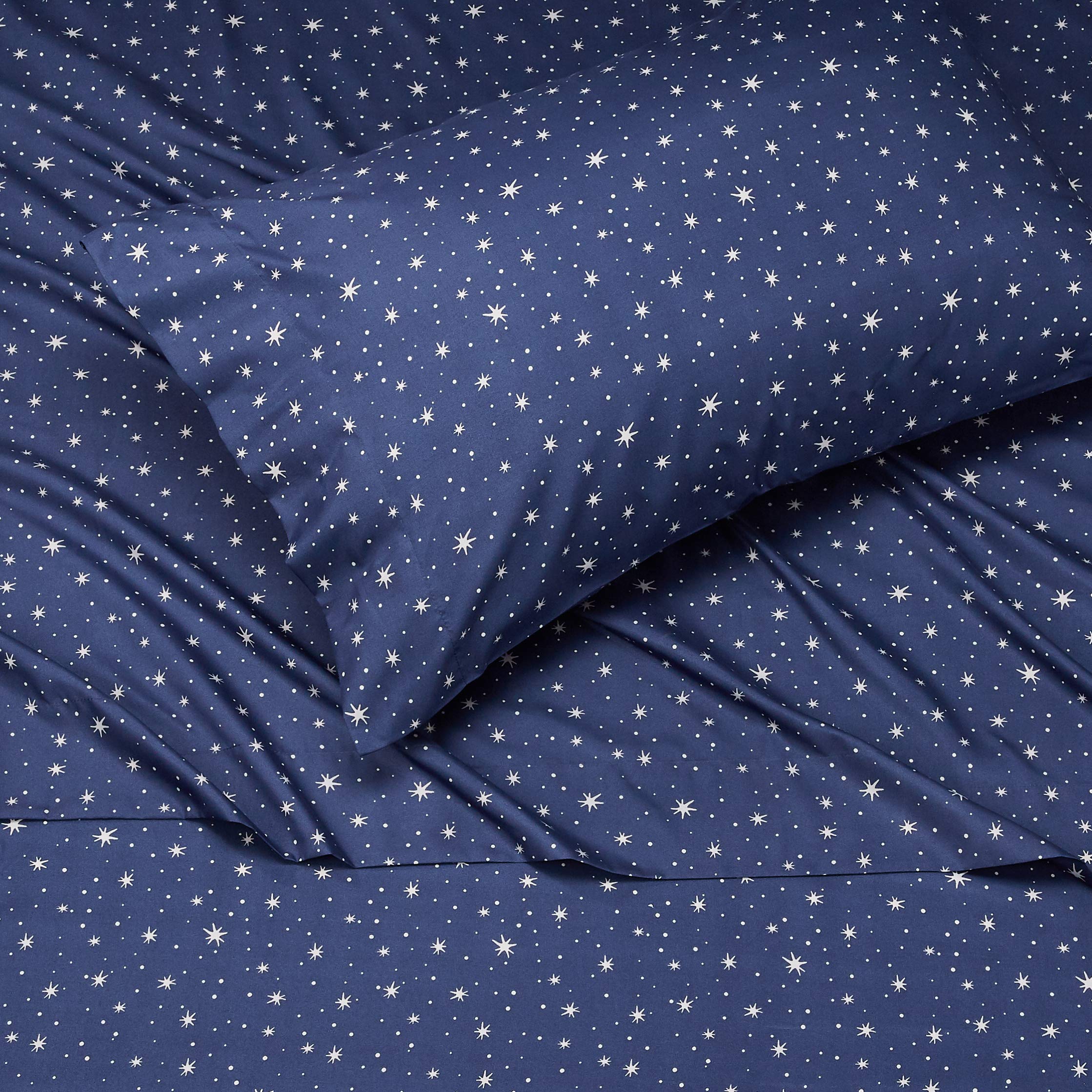 AmazonBasics Set lenzuola microfibra blu navy 3 pezzi bambini