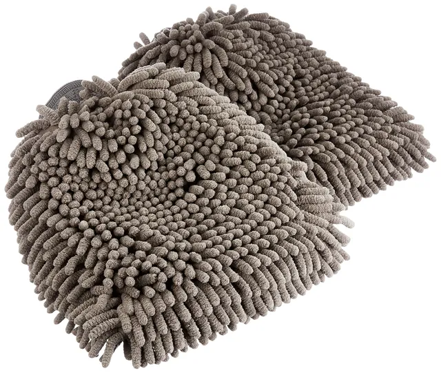 Amazon Basics Deluxe Guanti Microfibra Auto 30x20 cm 2 Pezzi Grigi