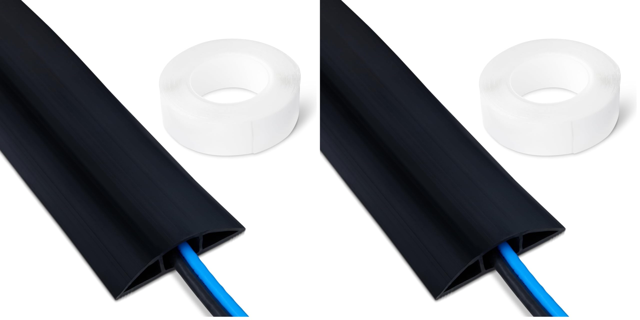 Amazon Basics canalina passacavi pavimento nera 1,8 m 2 pezzi