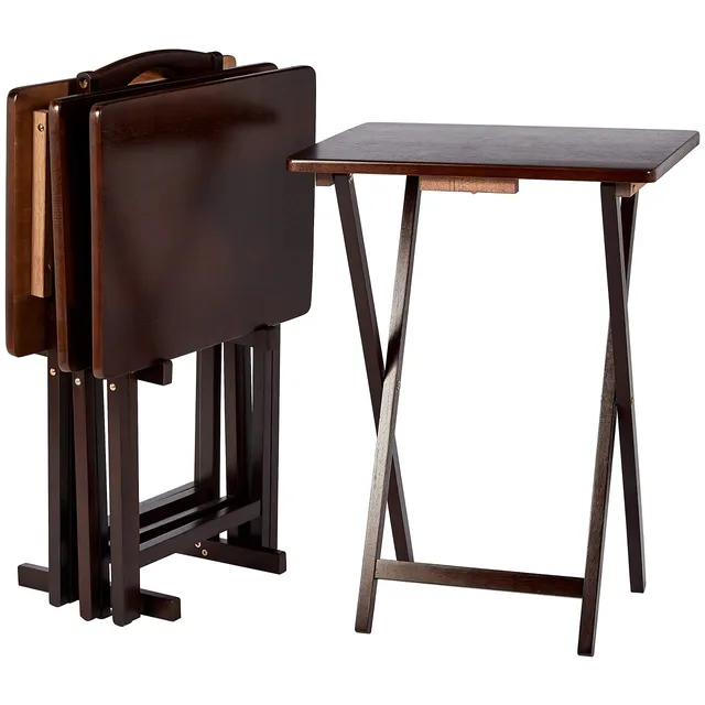 Amazon Basics Tavolini Pieghevoli Legno Set 4 pezzi marrone espresso
