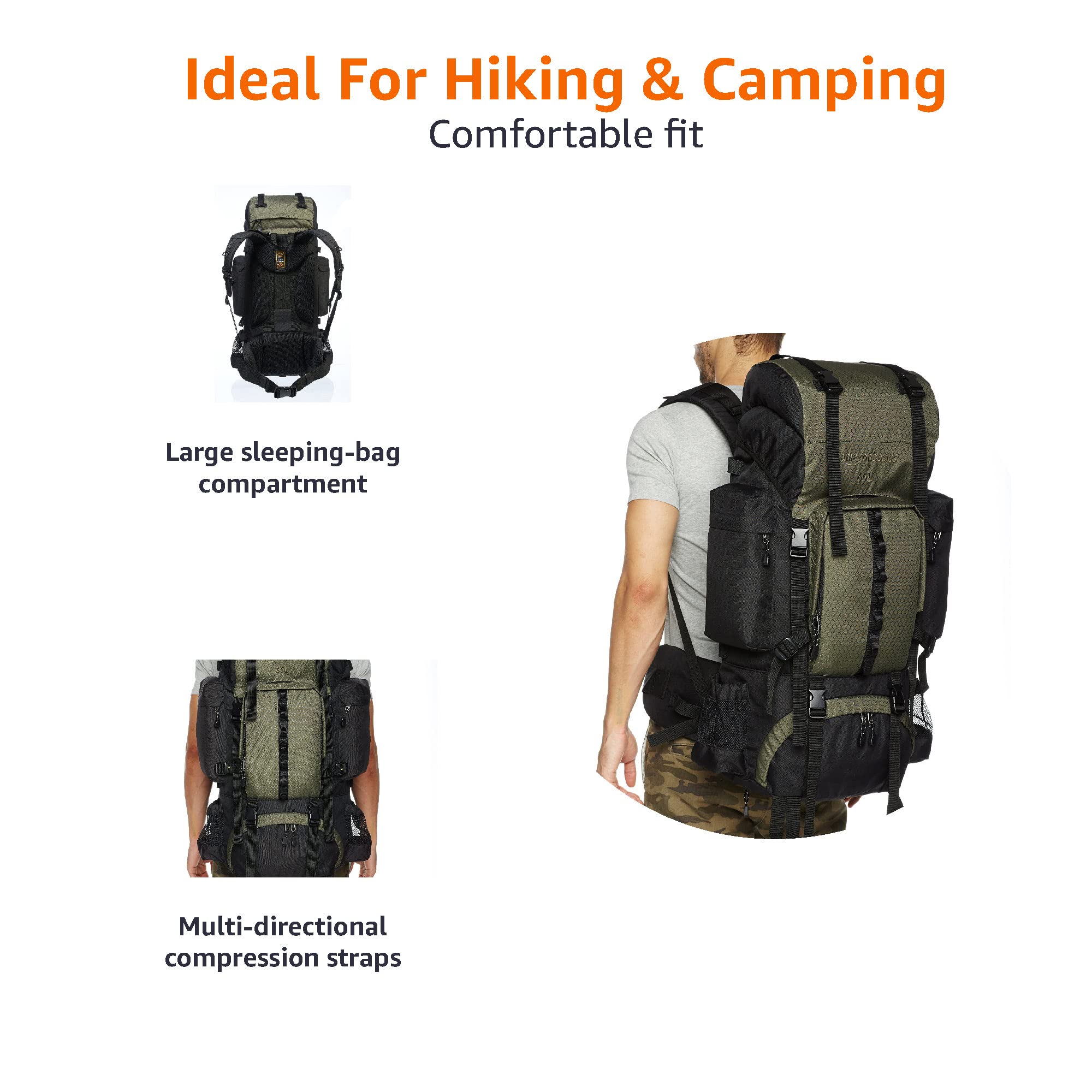 AmazonBasics Zaino escursionismo telaio interno poliestere