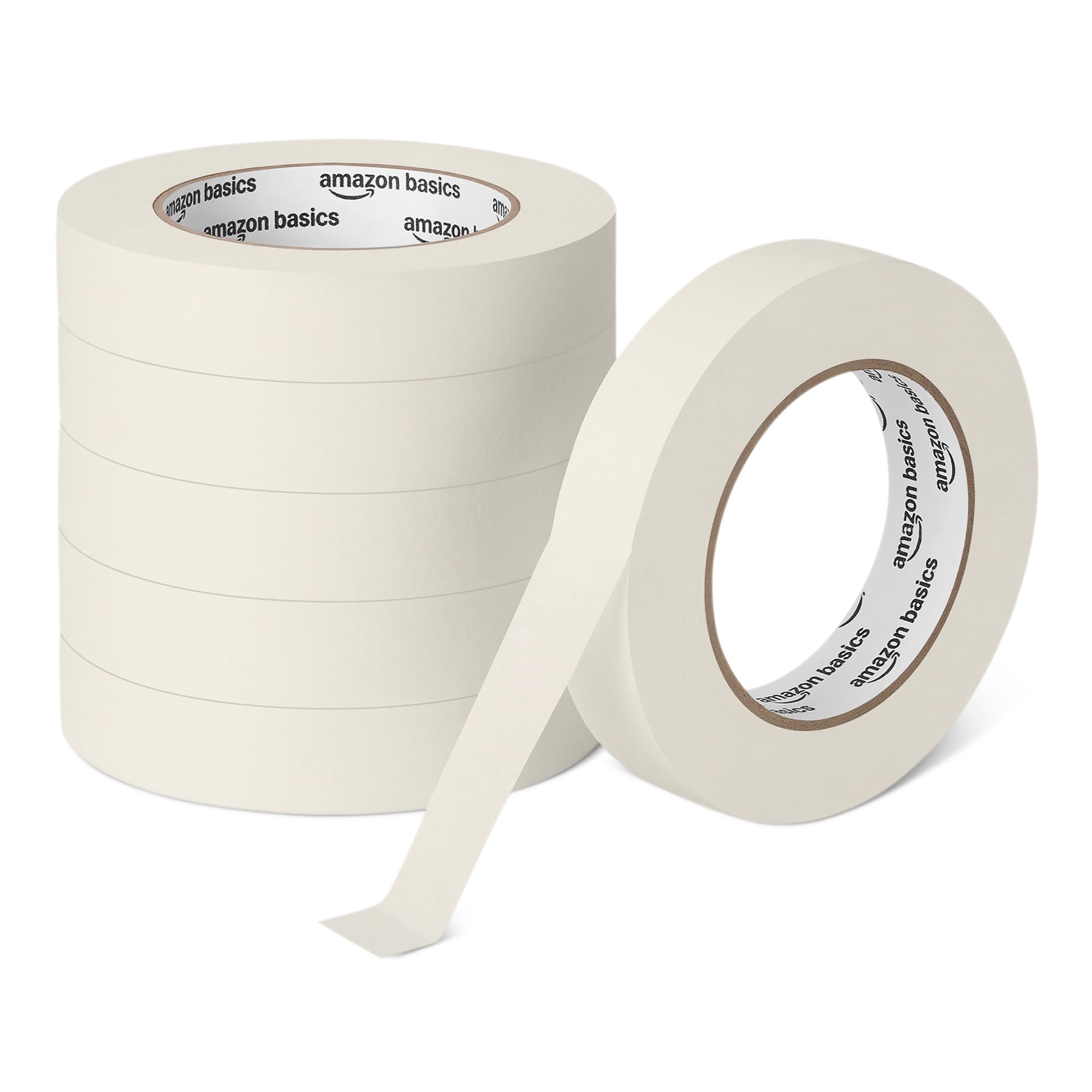 Amazon Basics nastro per mascheratura beige 2,4cm 6 rotoli