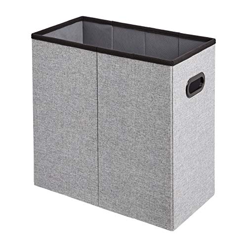 AmazonBasics Cesto Pieghevole con Coperchio Grigio Mélange 1pz