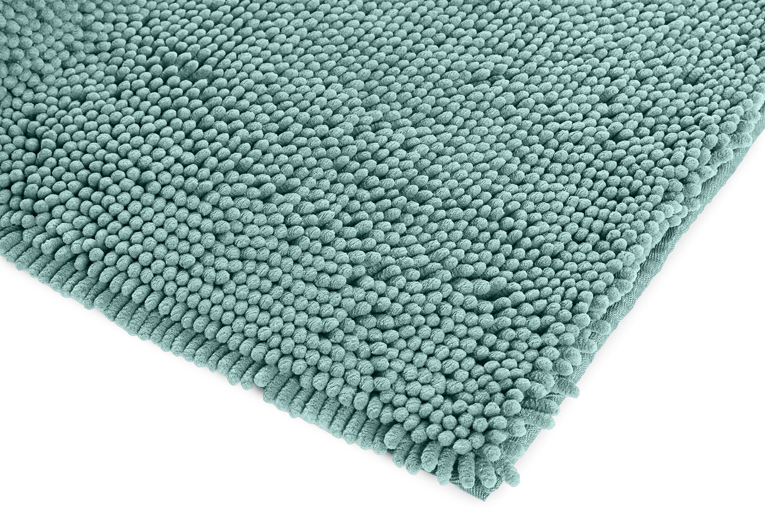 Amazon Basics Tappetino Bagno Microfibra Verde Acqua 53x87