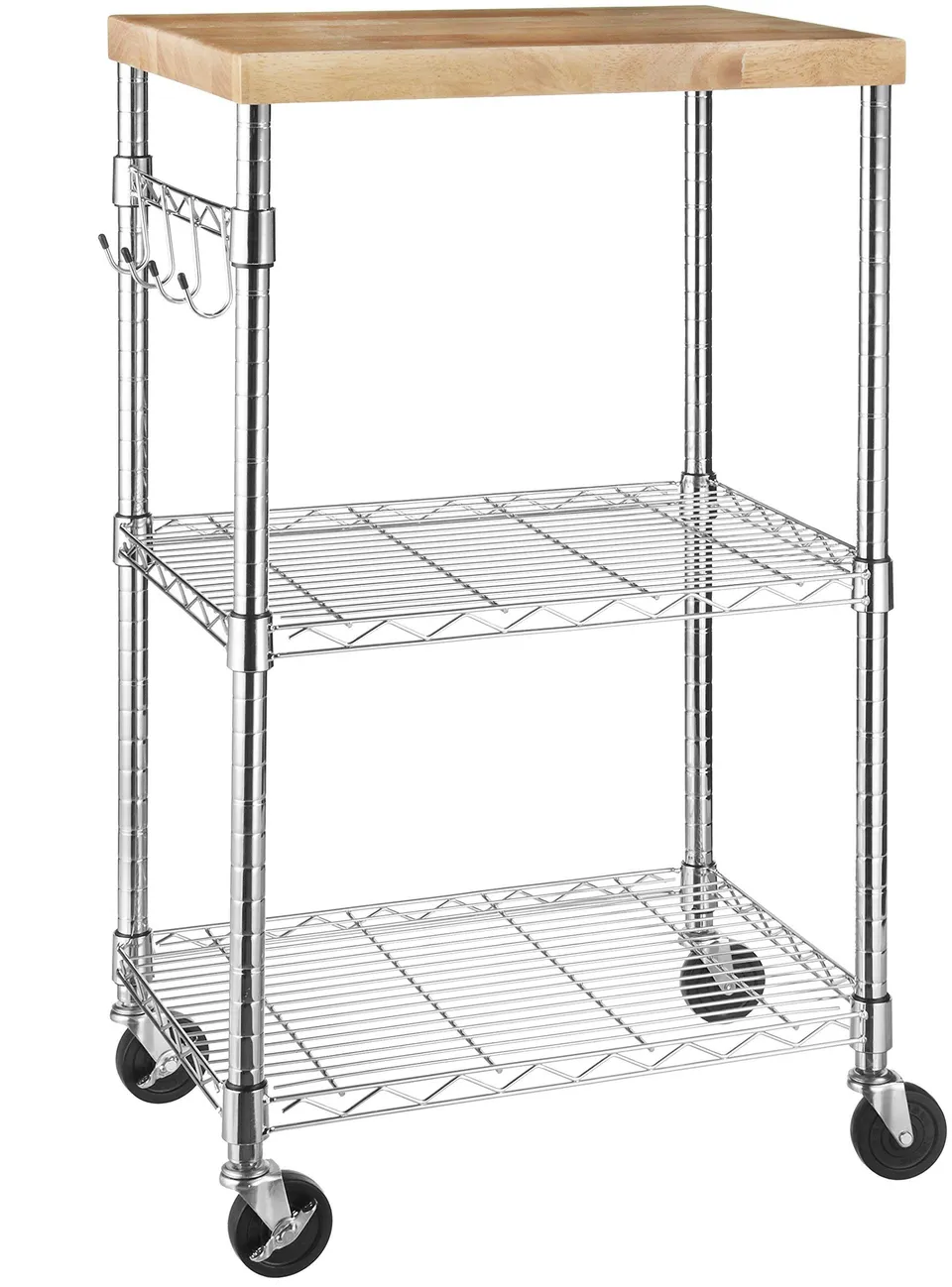 AmazonBasics scaffale cucina 3 ripiani ruote 53 x 38 x 92 cm