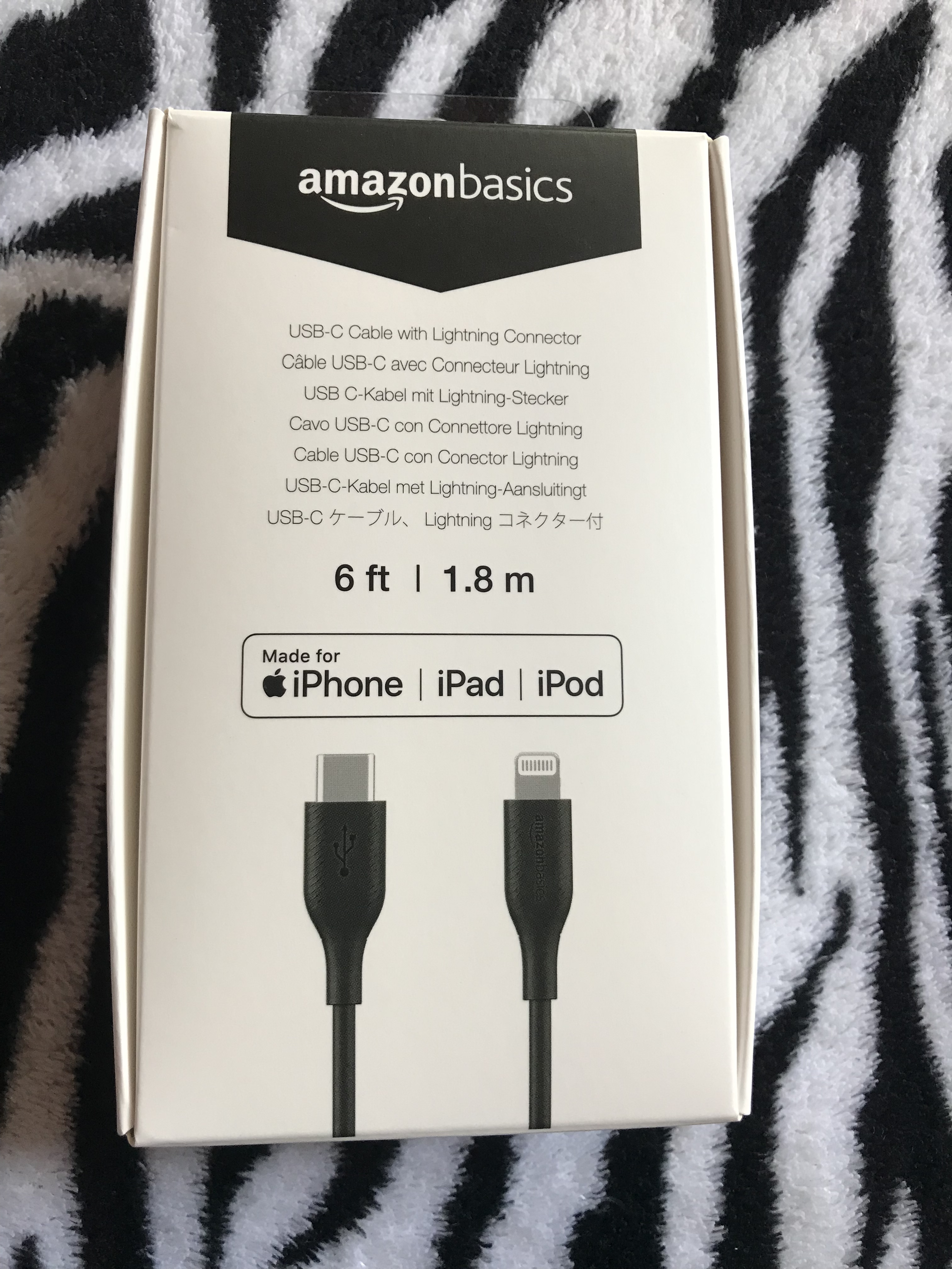 AmazonBasics cavo USB-C Lightning 3 m bianco ricarica rapida