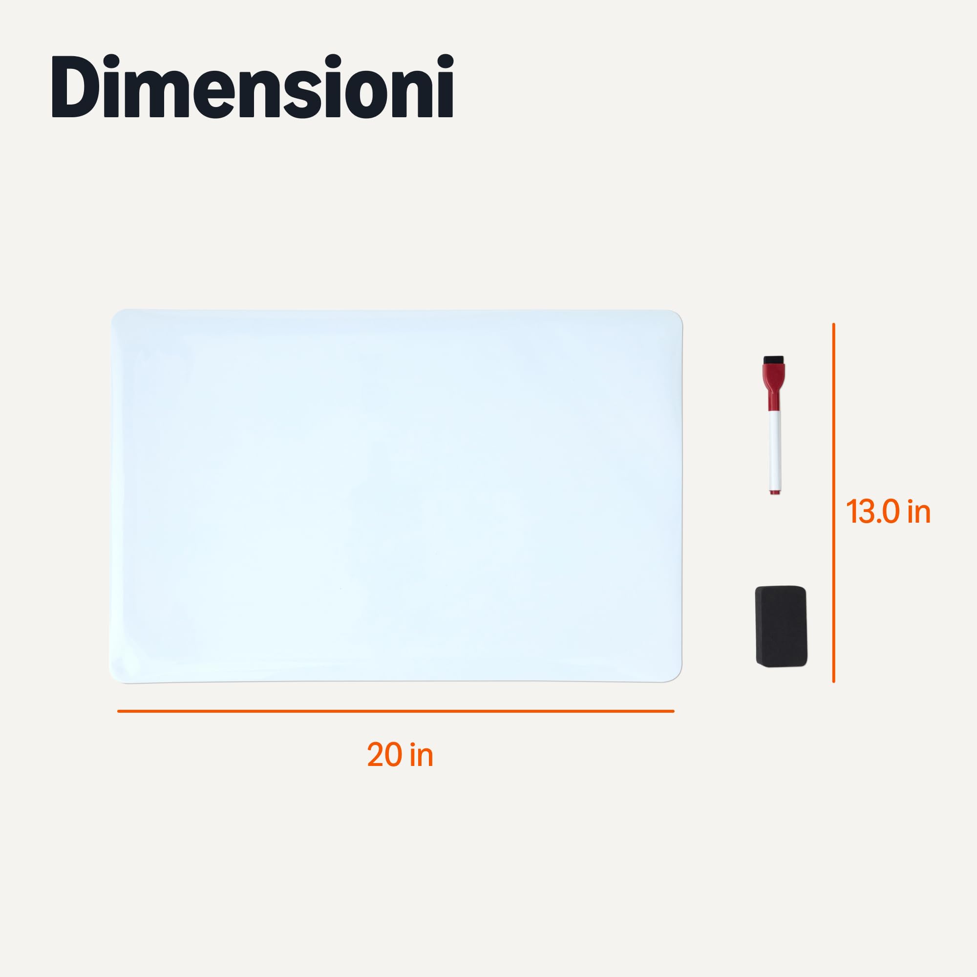 Amazon Basics Lavagna Magnetica Bianca 33x50cm 2 Pennarelli