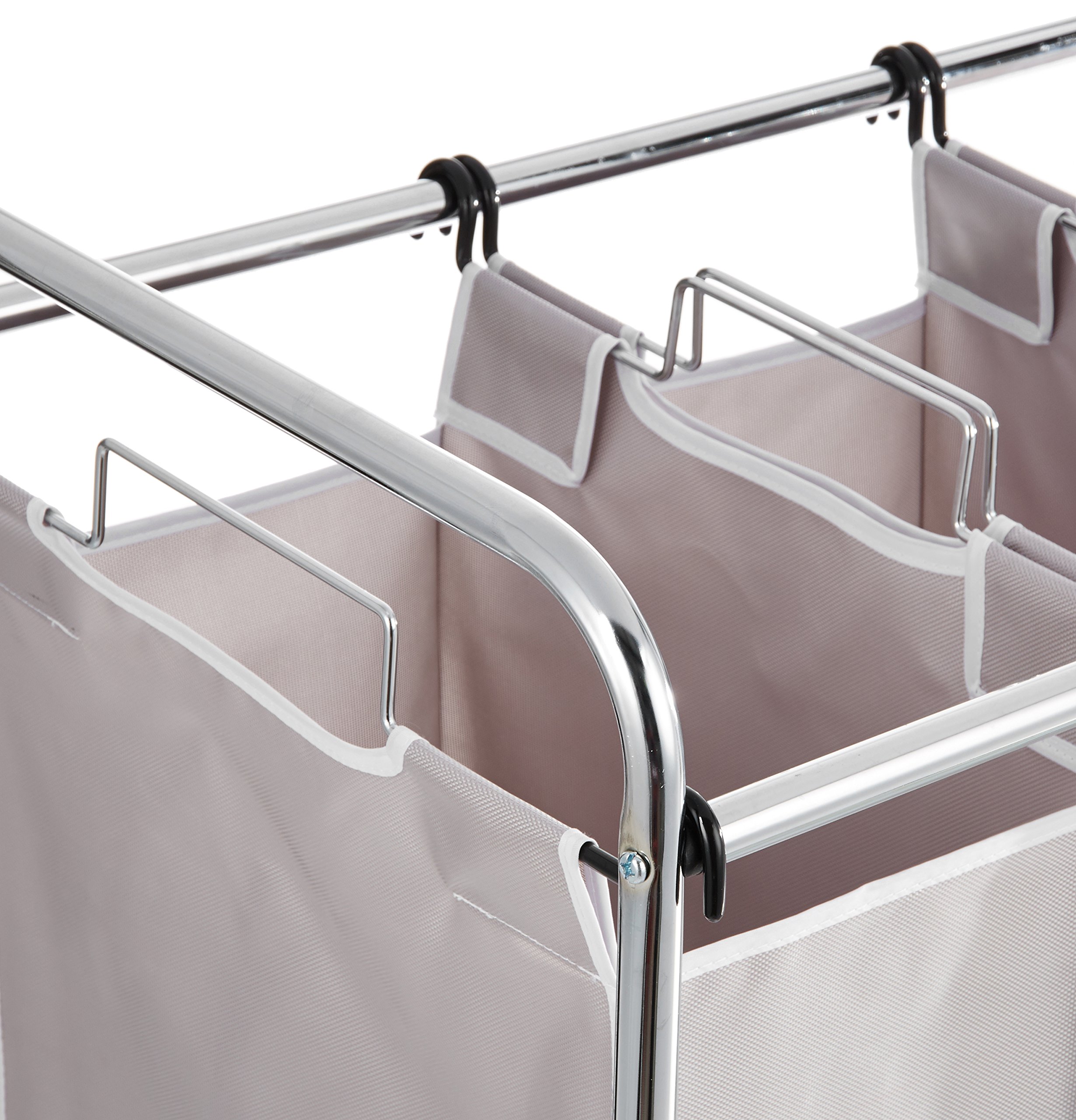 AmazonBasics carrello portabiancheria 3 sacchi 135L grigio