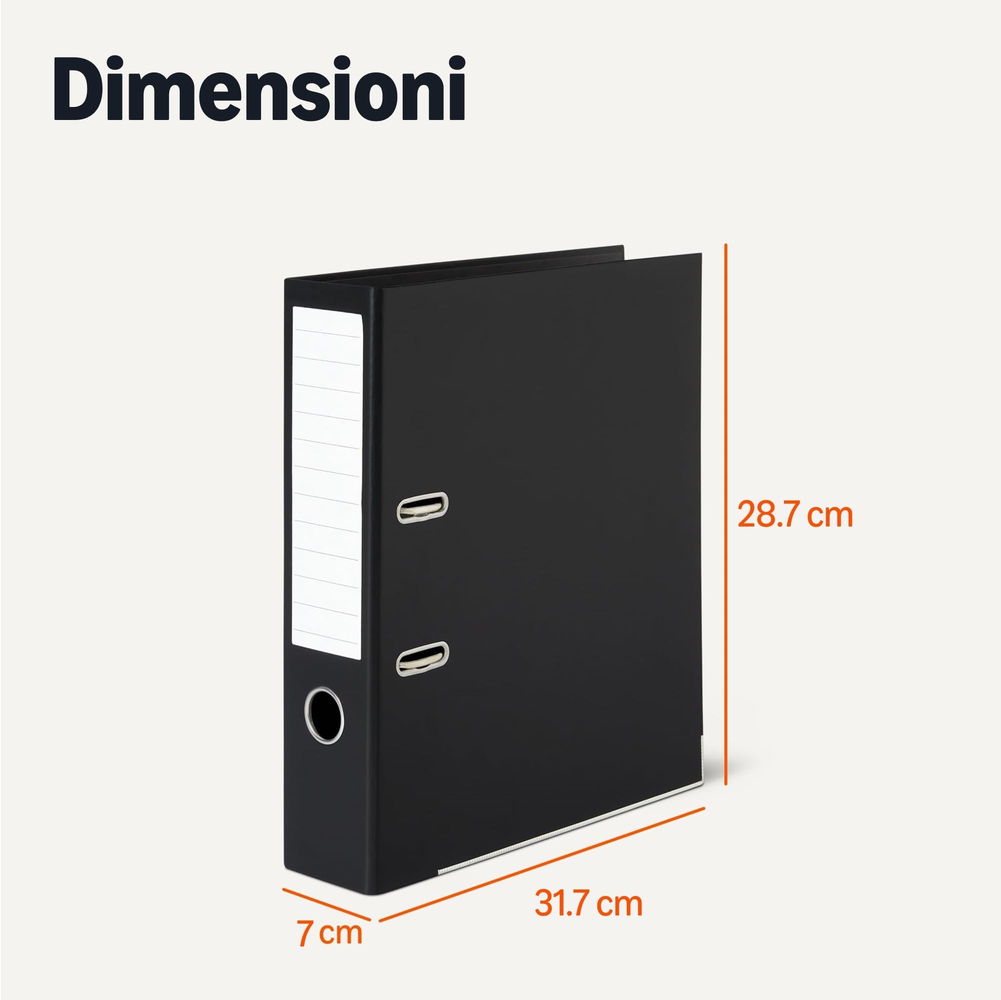 Amazon Basics 10 Raccoglitori Leva A4 Neri 70mm