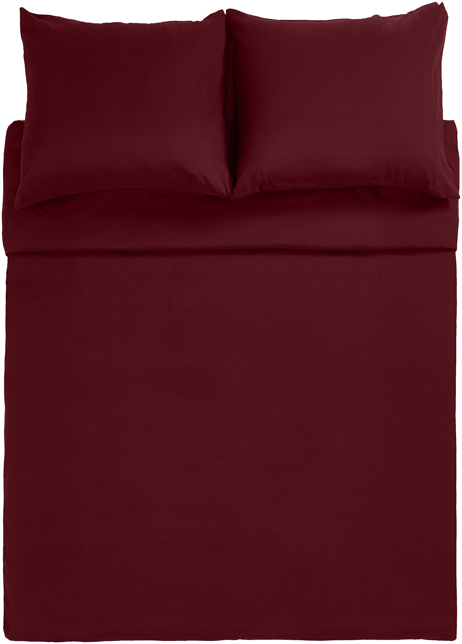 AmazonBasics Set Copripiumino Microfibra Bordeaux Matrimoniale