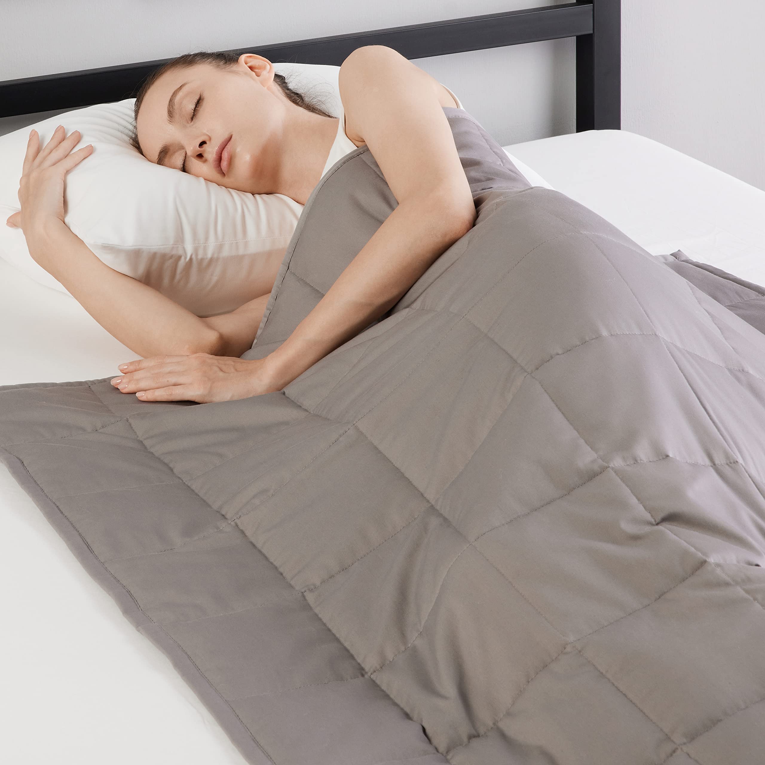 AmazonBasics Coperta Ponderata Cotone 9 kg 122x183 Grigio
