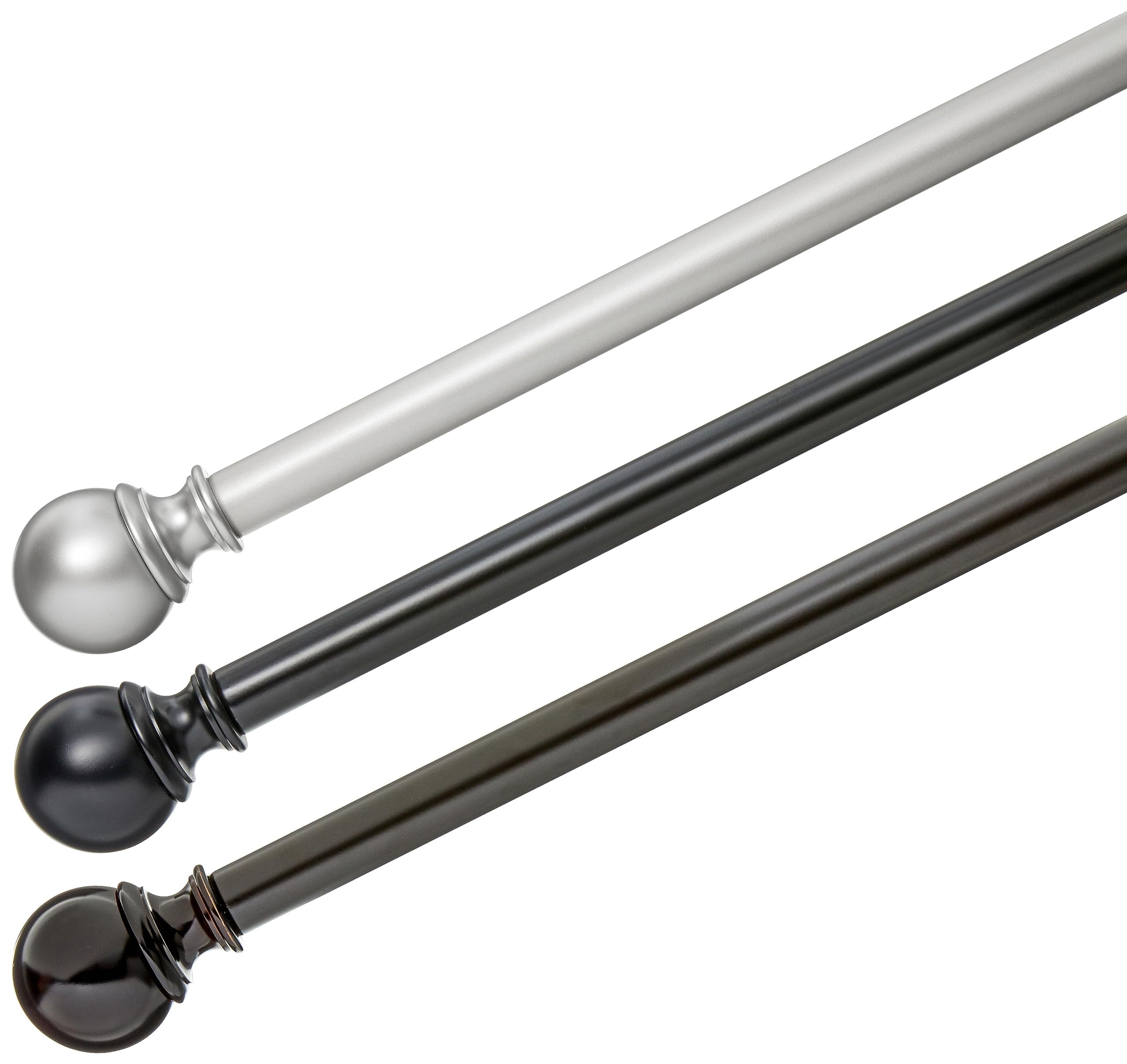 AmazonBasics Bastone Tenda 183-366 cm Nero Sfera 19 mm