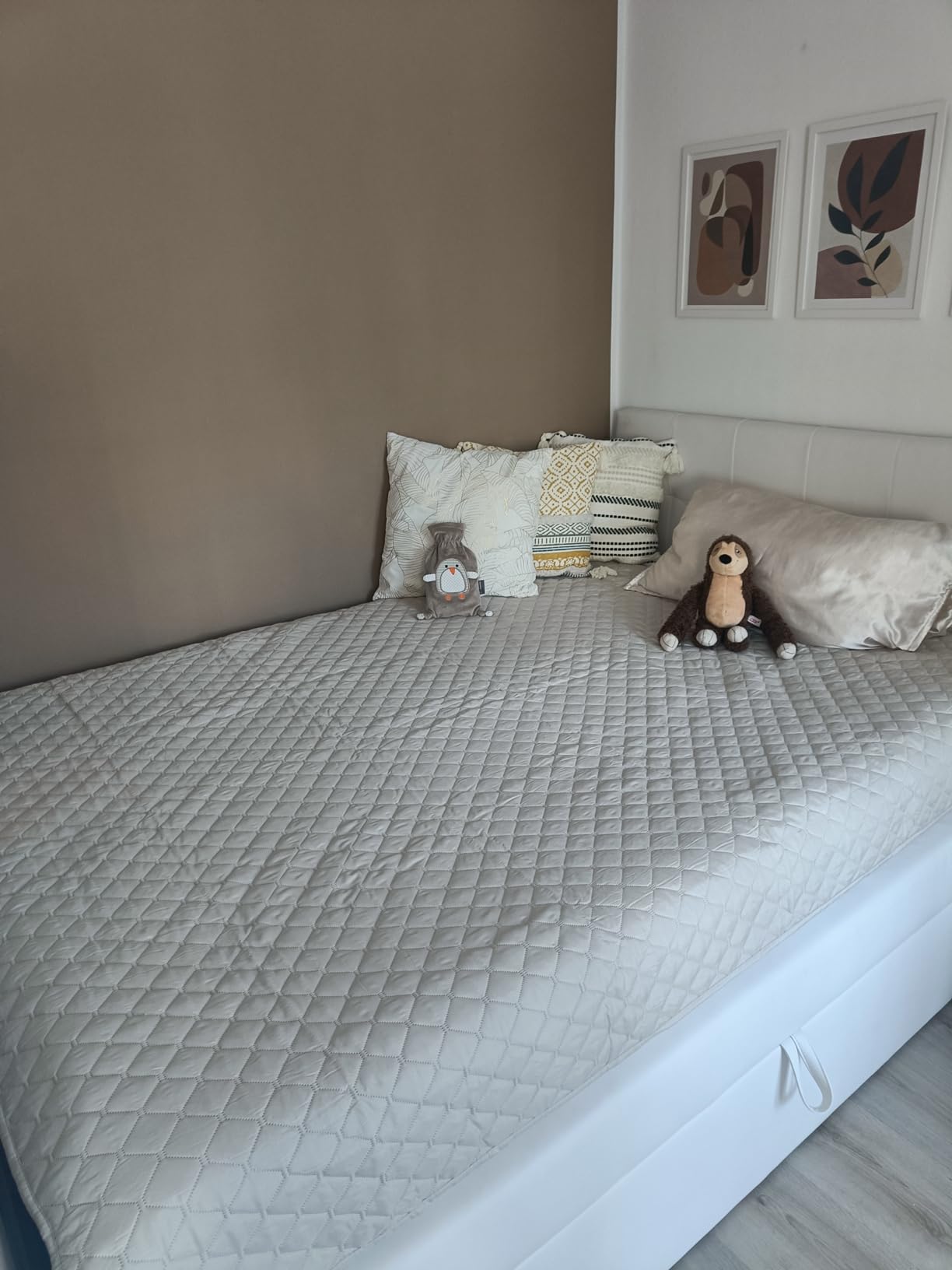 Amazon Basics Copriletto Trapuntato 170x210 Beige Rombi