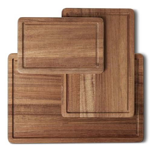 AmazonBasics set 3 taglieri legno acacia pretrattati olio