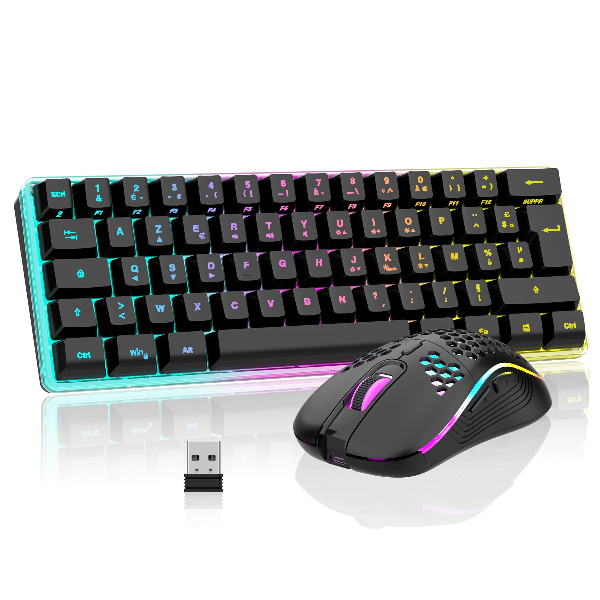 RedThunder K62 Combo Tastiera Mouse Gaming Wireless Multicolore