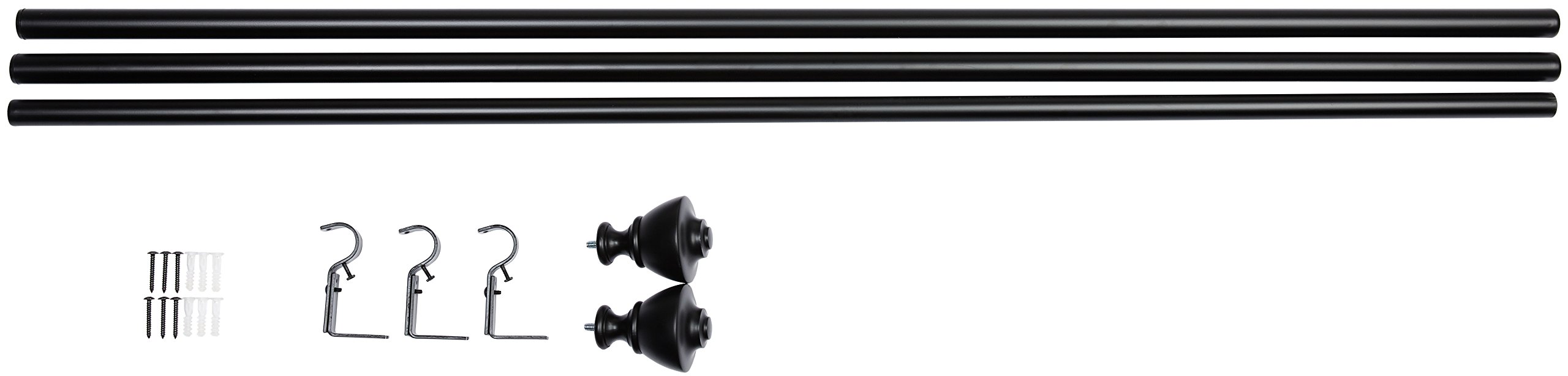 AmazonBasics Bastone per Tenda 180-365 cm Nero Urna