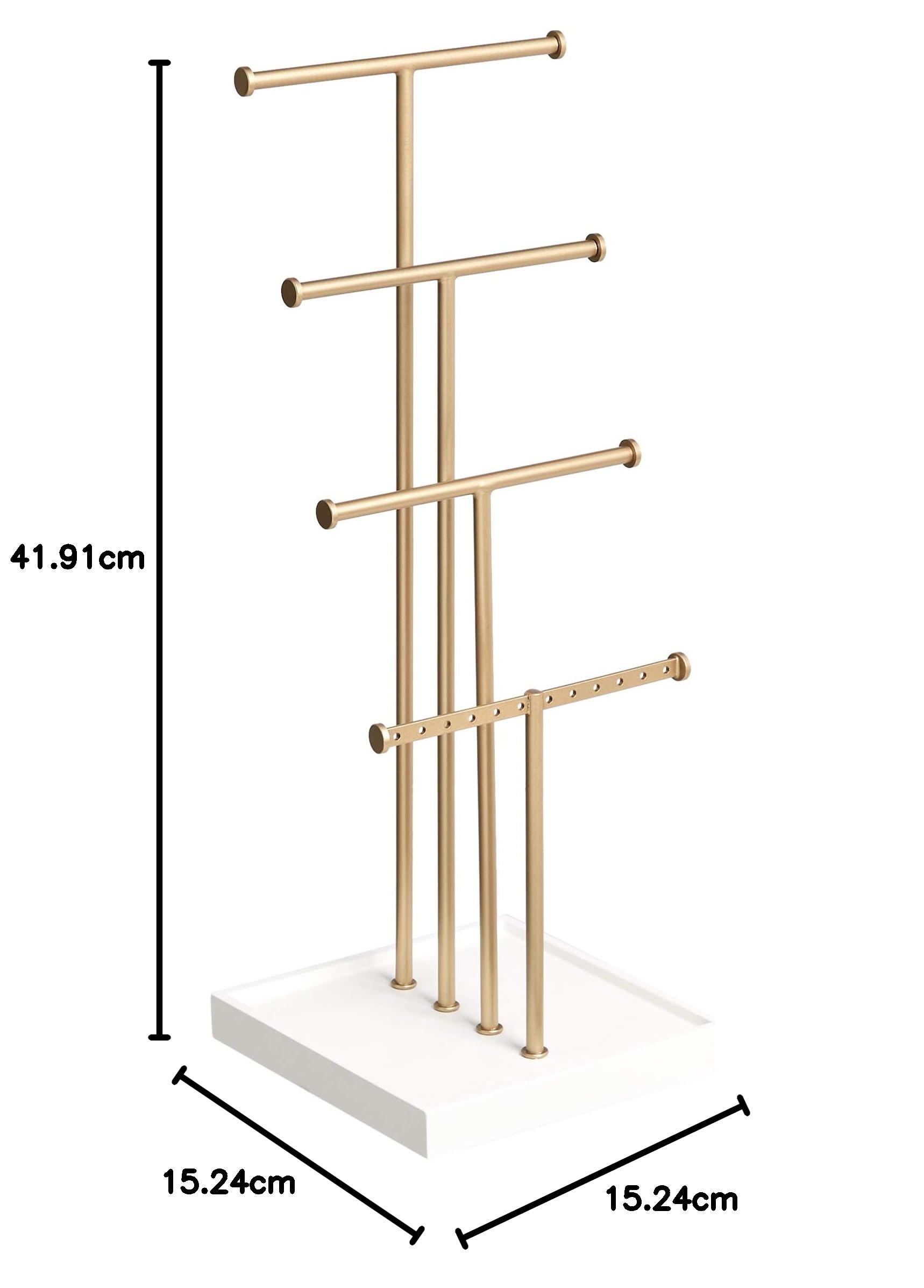 AmazonBasics portagioielli albero 4 livelli bianco ottone