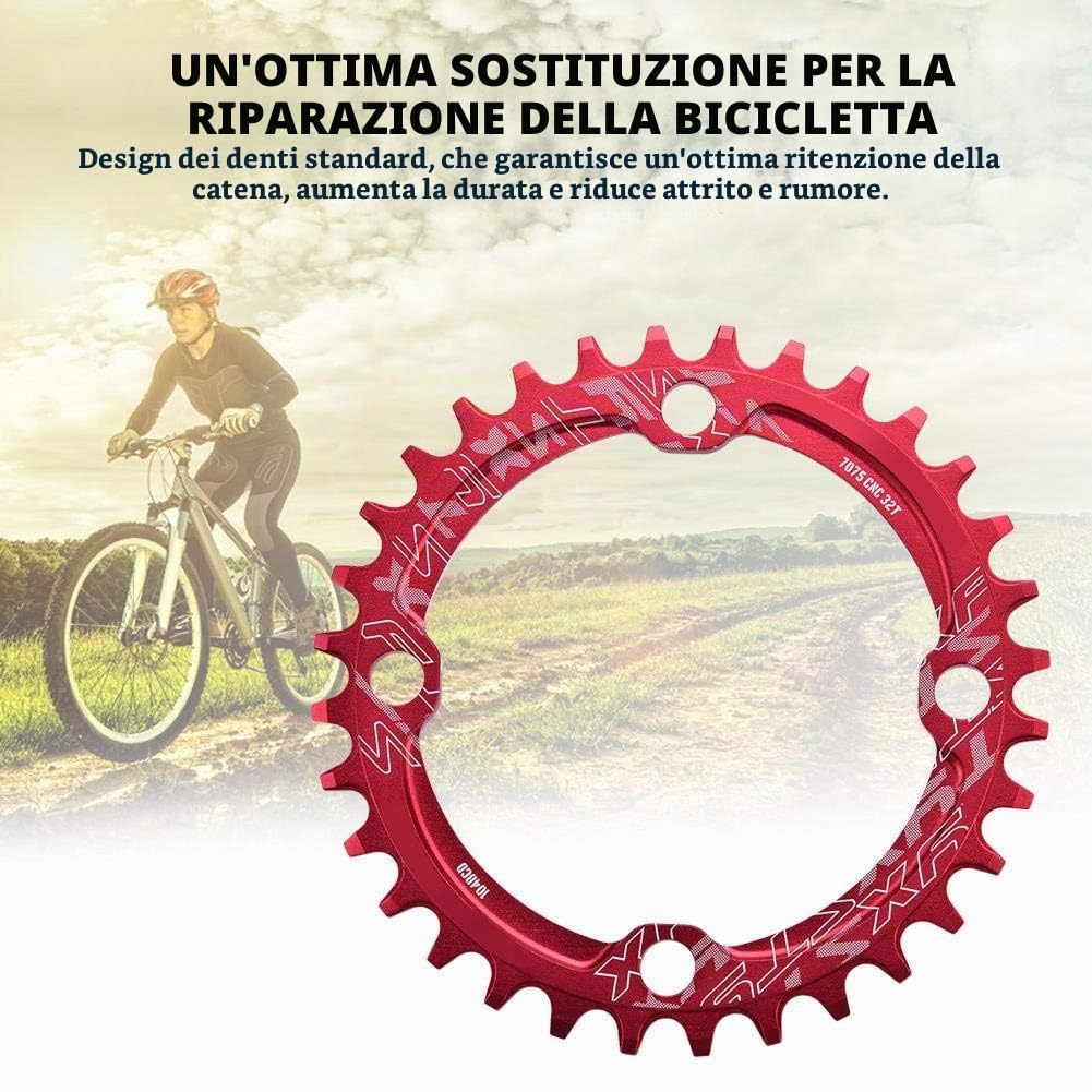 Elprico BCD 104 32T corona bici 32T rossa BCD 104