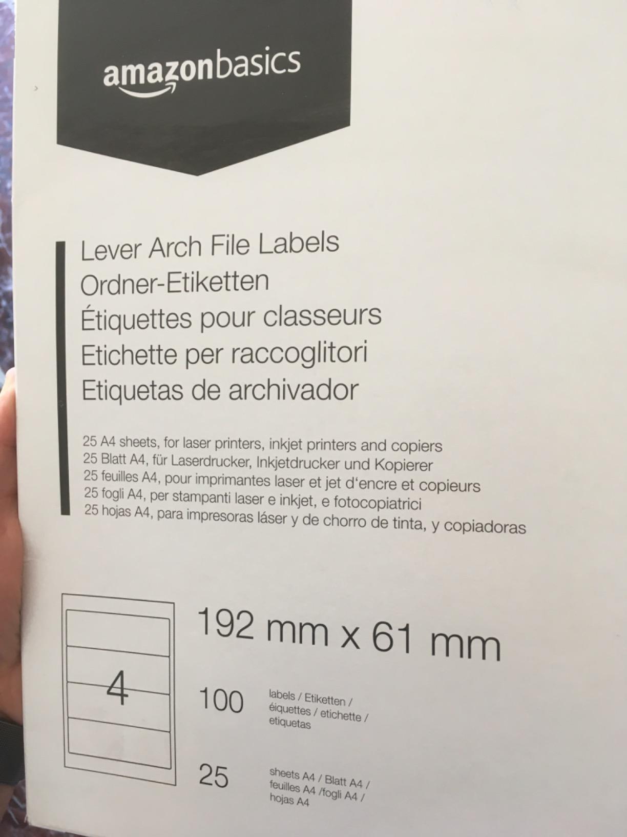 Amazon Basics Etichette Adesive 70x36mm 2400pz Bianche