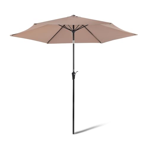 Amazon Basics Ombrellone da Giardino 305cm Marrone Chiaro Inclinabile