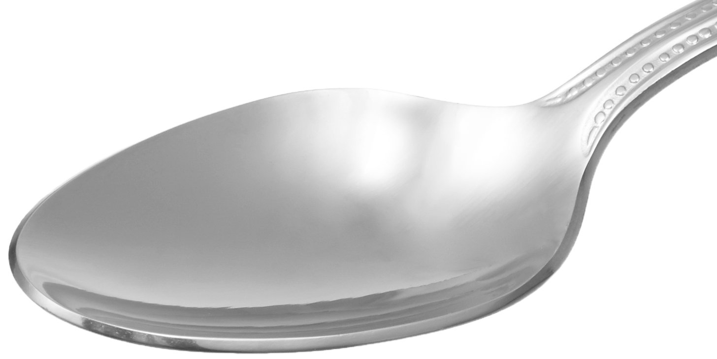 AmazonBasics Cucchiai da Tavola Acciaio 12 Pezzi 19,5 cm