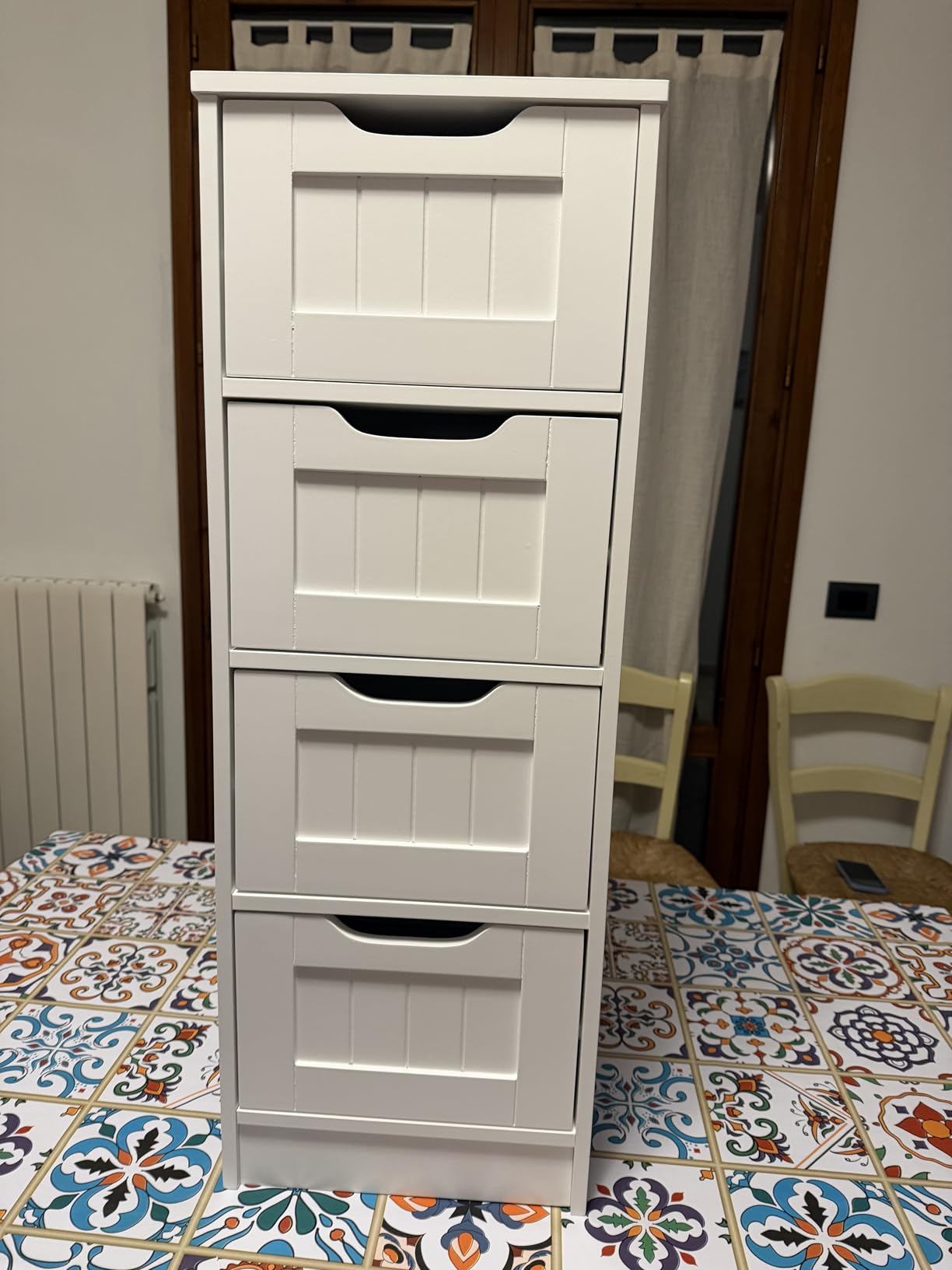 AmazonBasics Mobile Bagno 4 Cassetti Bianco MDF 30x30x82