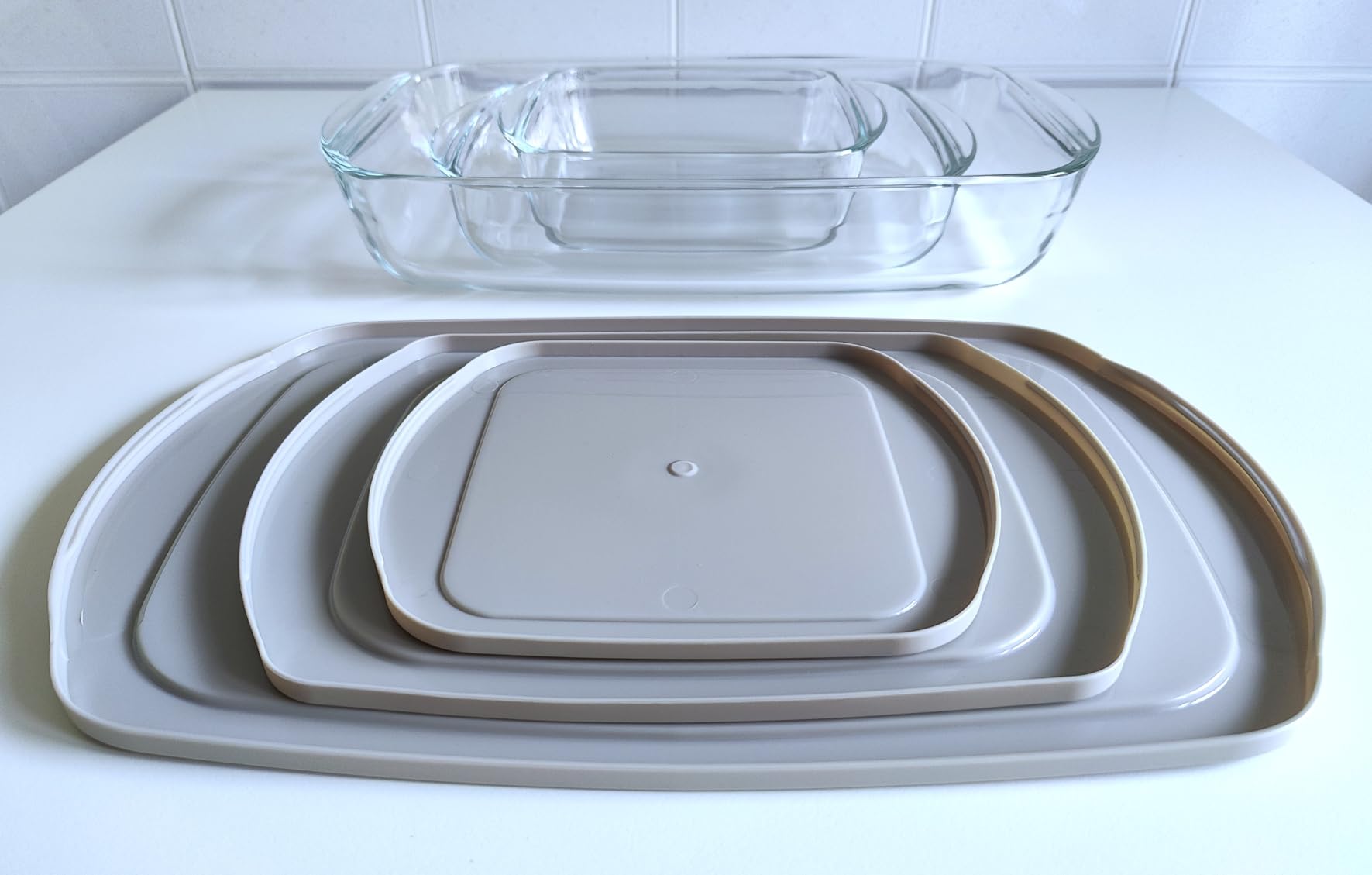 Amazon Basics set pirofile vetro forno 6 pezzi grigio