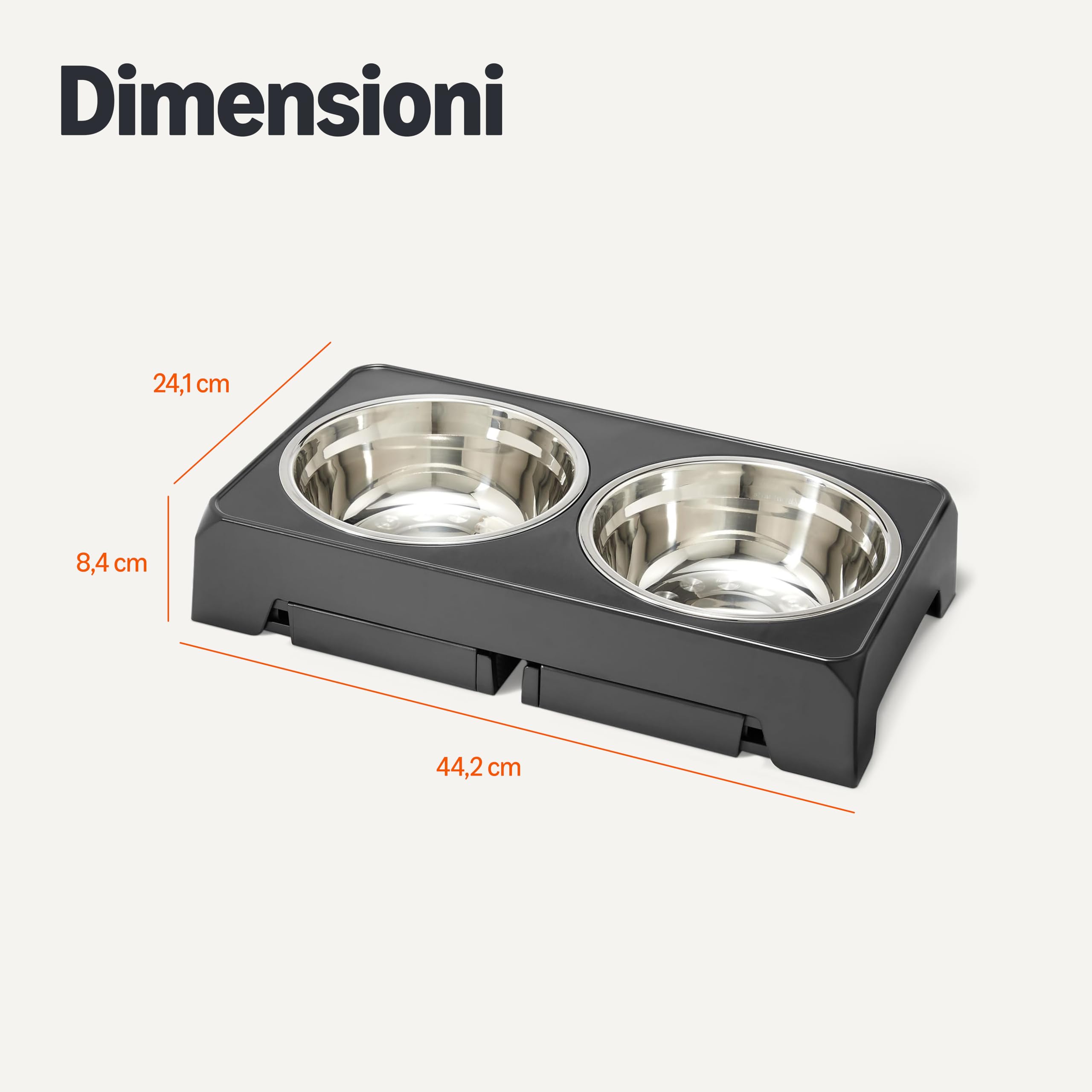 Amazon Basics supporto ciotole cane rialzato nero regolabile