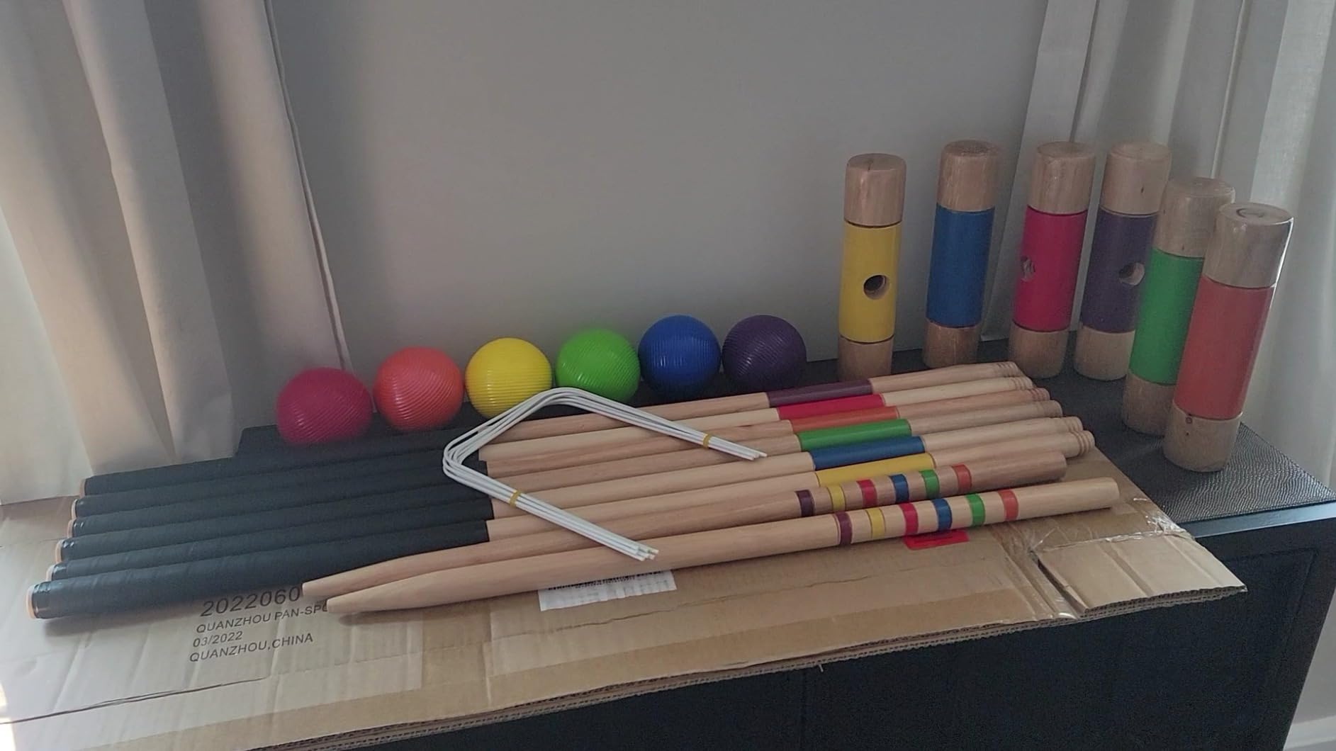 Amazon Basics set croquet 6 giocatori legno con borsa