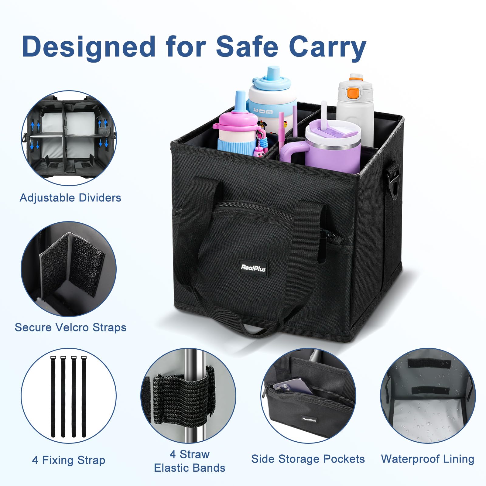RealPlus borsa portabottiglie 4 bottiglie con tracolla