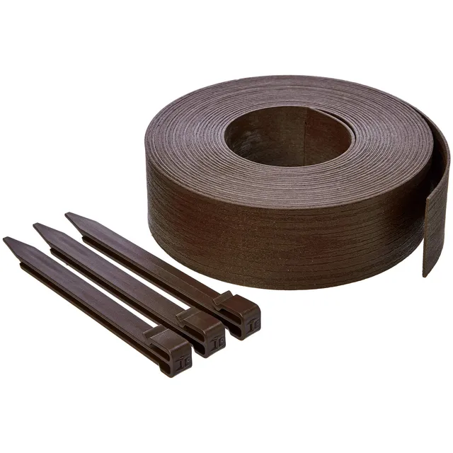 Amazon Basics bordura aiuole 8 cm x 12 m marrone 10 picchetti