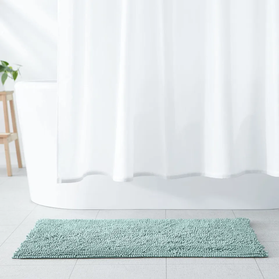 Amazon Basics Tappetino Bagno Microfibra Verde Acqua 53x87