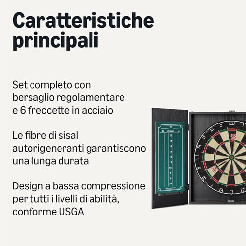 Amazon Basics Bersaglio Freccette Sisal con Mobiletto